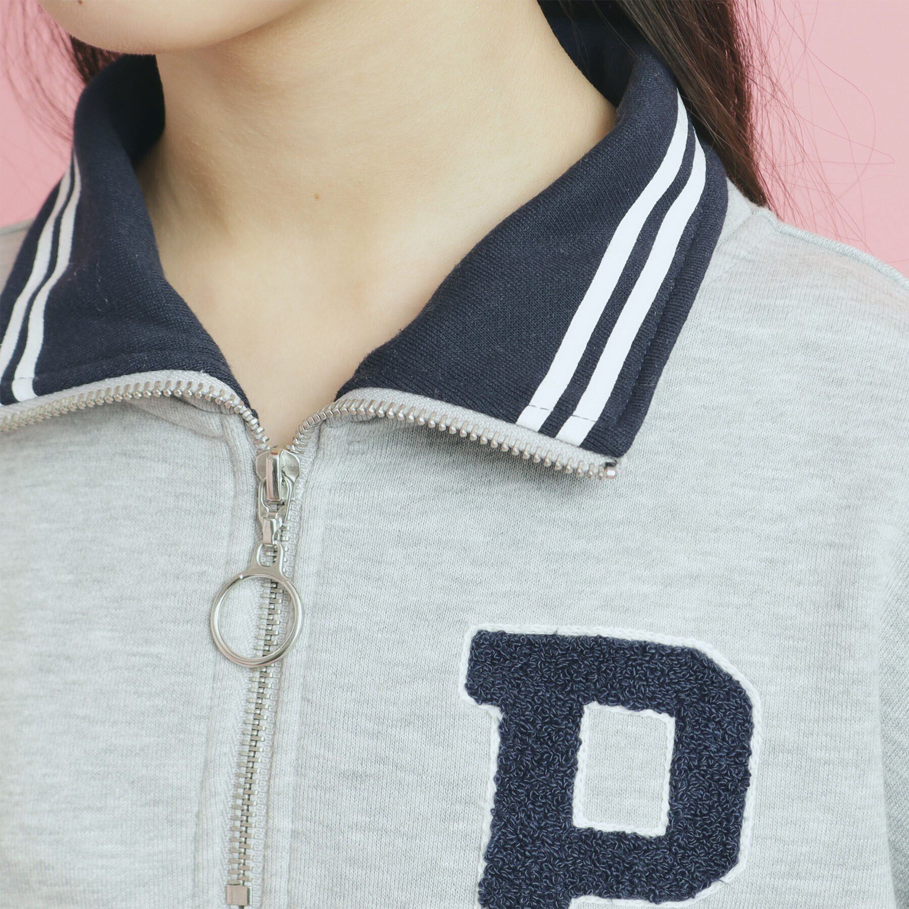 PINK-latte「ハーフジップ刺繍トレーナー」|その他|