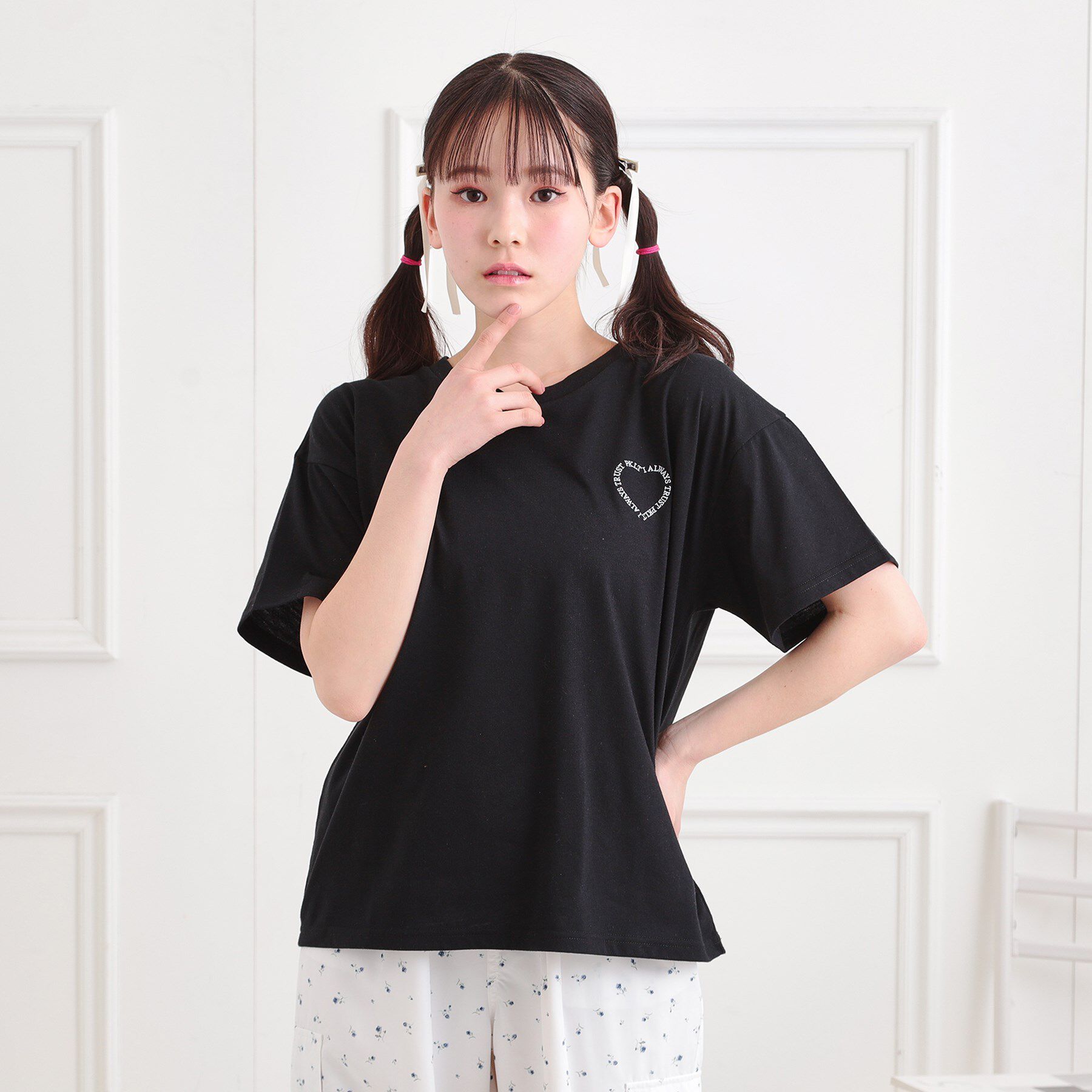 PINK-latte「クマちゃん半袖Tシャツ」|Tシャツ・カットソー|
