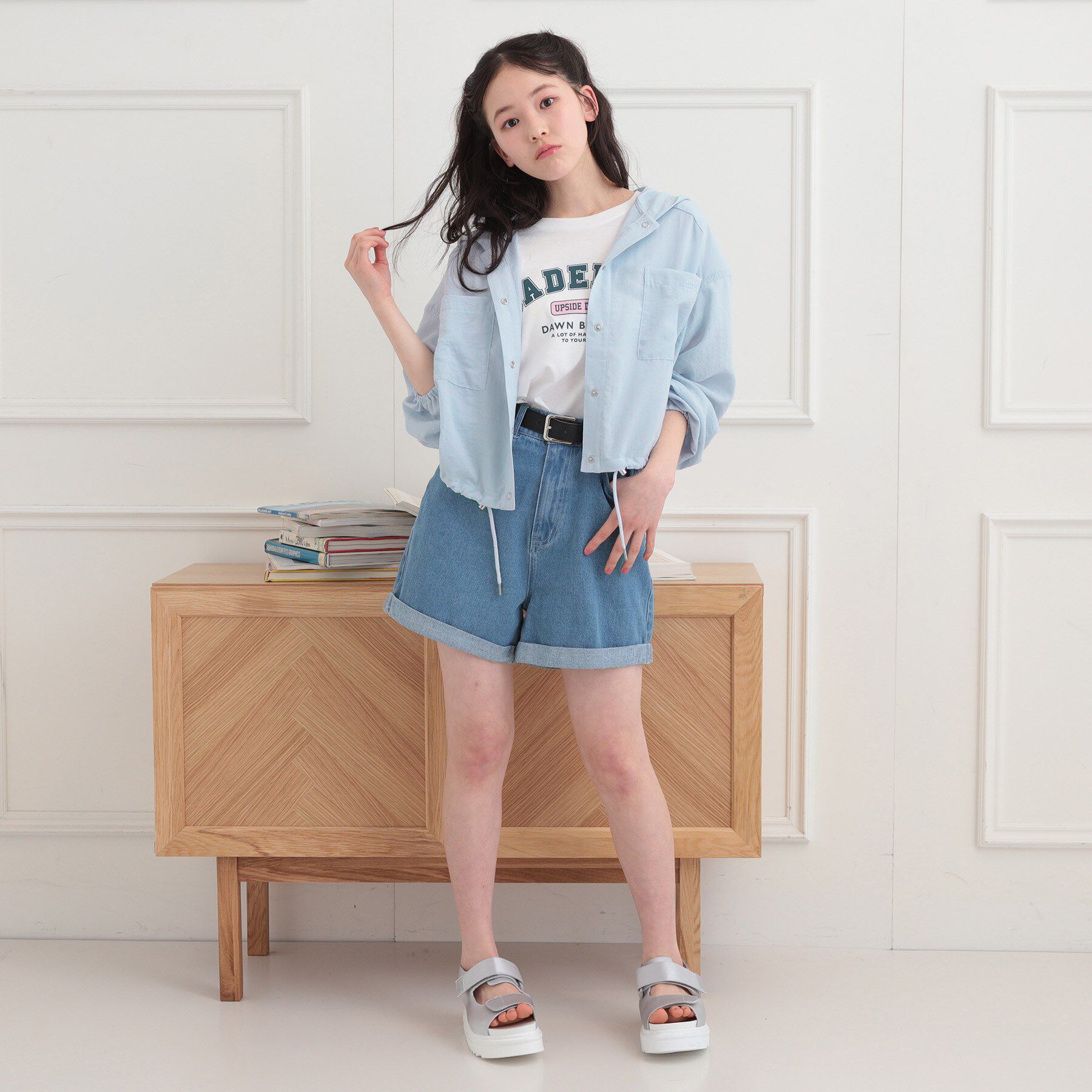 PINK-latte「ショート丈ブルゾン」|ブルゾン・スタジャン|