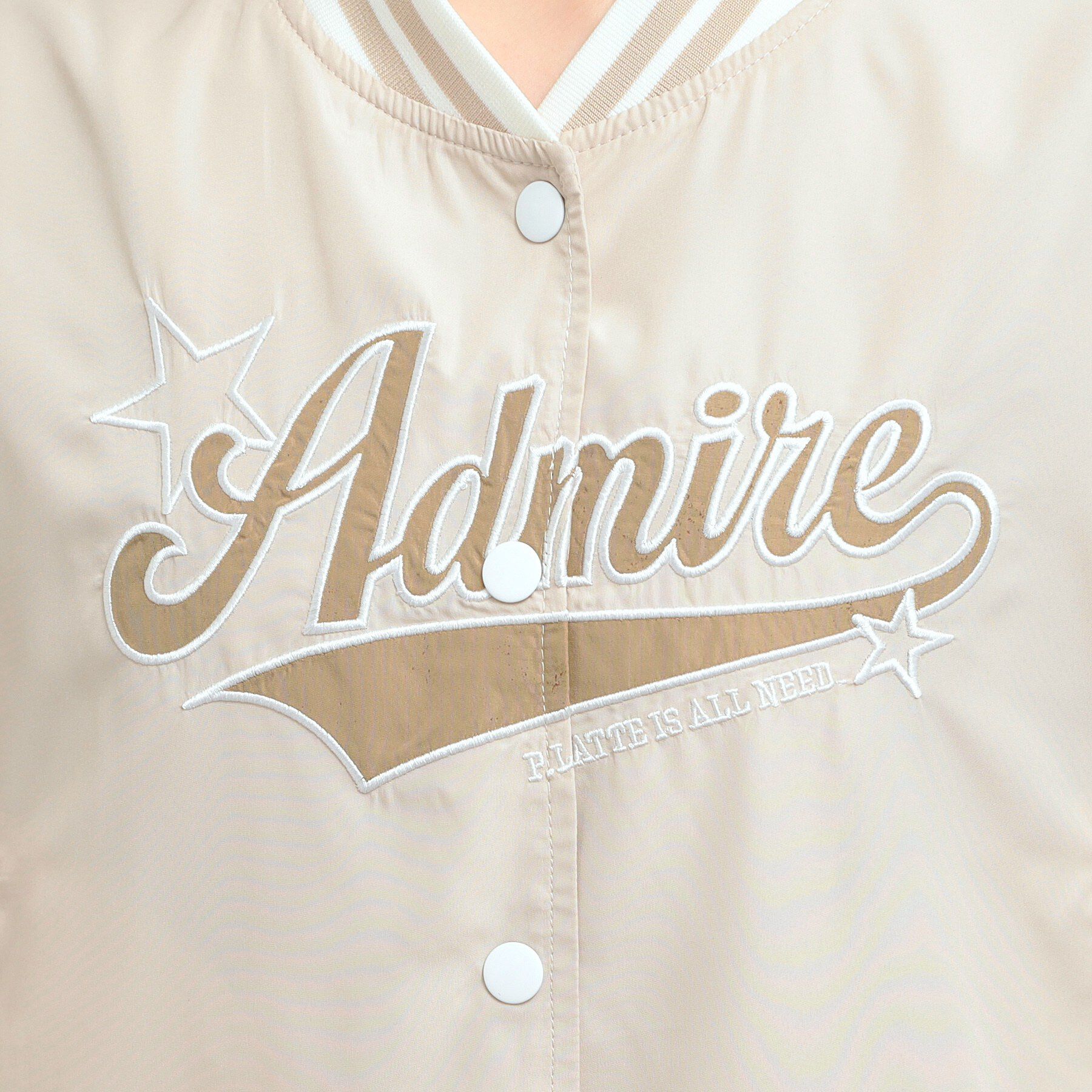 PINK-latte「チアロゴアップリケスタジャン」|ブルゾン・スタジャン|