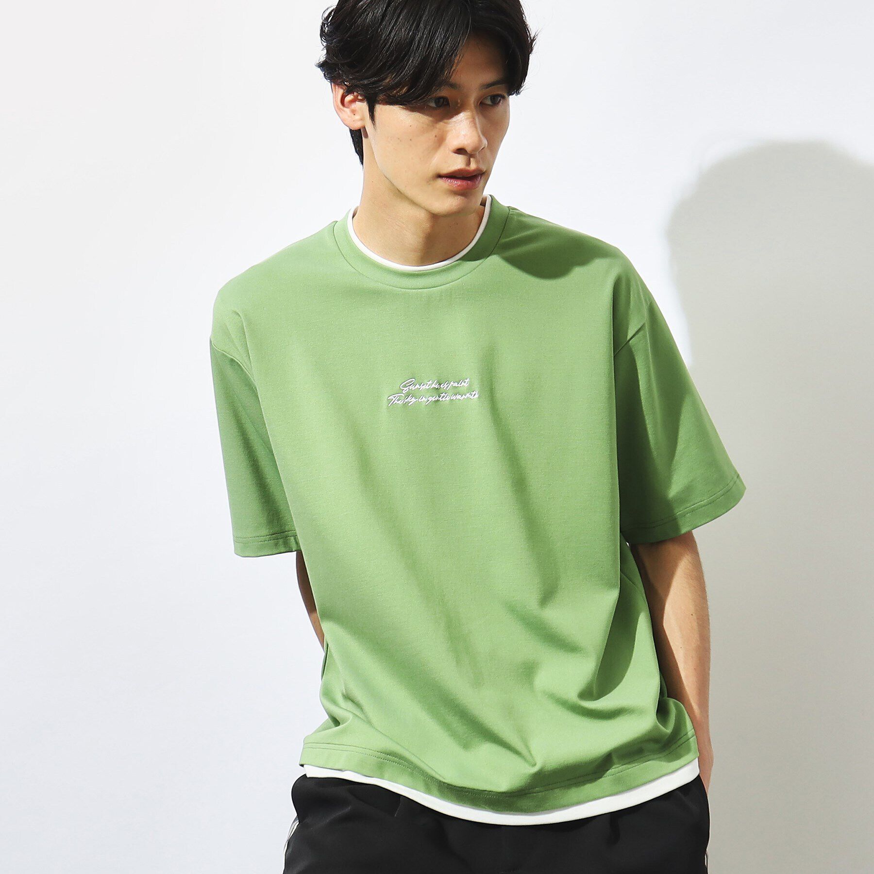 THE SHOP TK「【接触冷感】ポンチフェイクレイヤードTシャツ」|Tシャツ・カットソー|