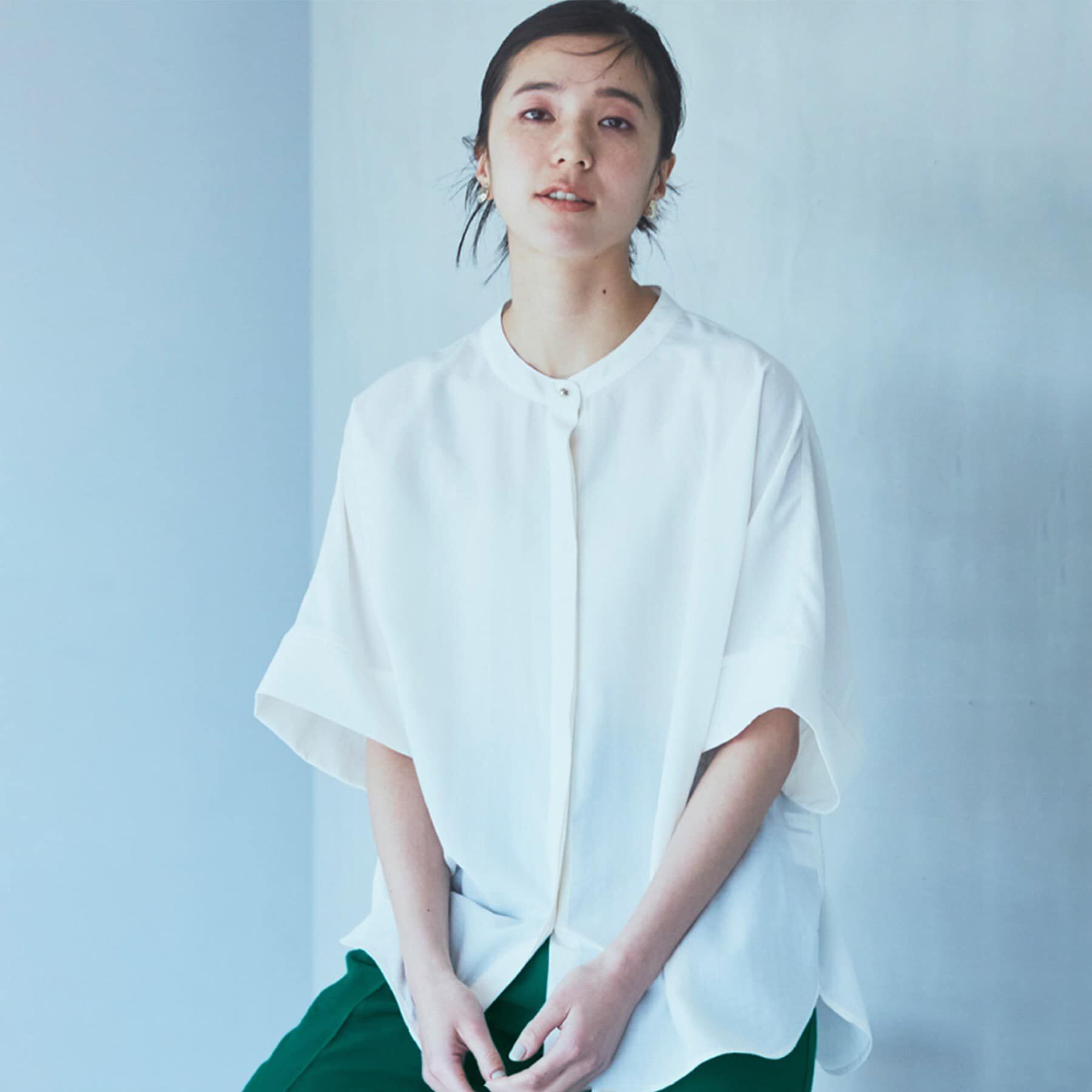 THE SHOP TK「【再登場／魅せる体型カバー服／洗える】ボイルドルマンブラウス」|シャツ・ブラウス|オフホワイト(003