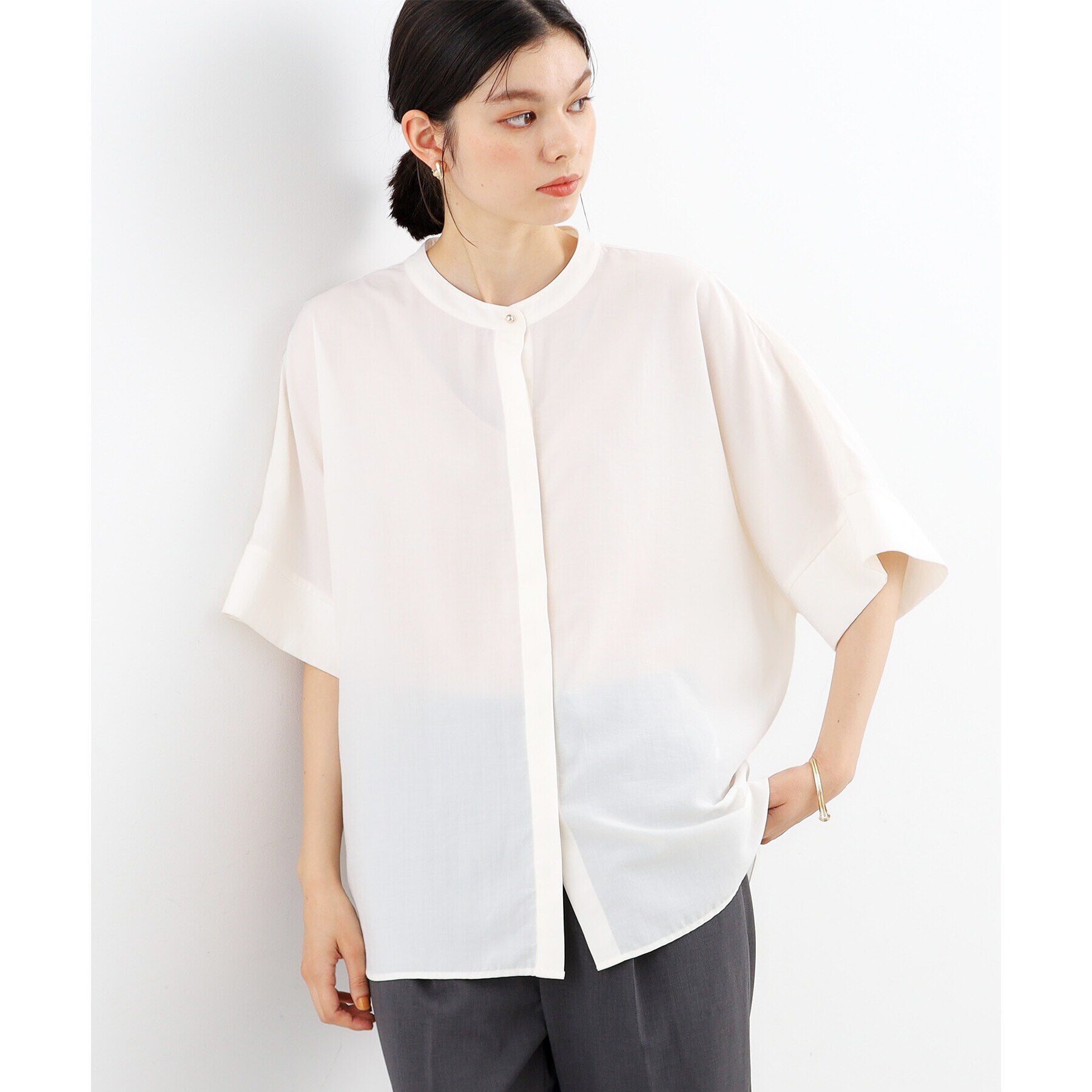 THE SHOP TK「【再登場／魅せる体型カバー服／洗える】ボイルドルマンブラウス」|シャツ・ブラウス|