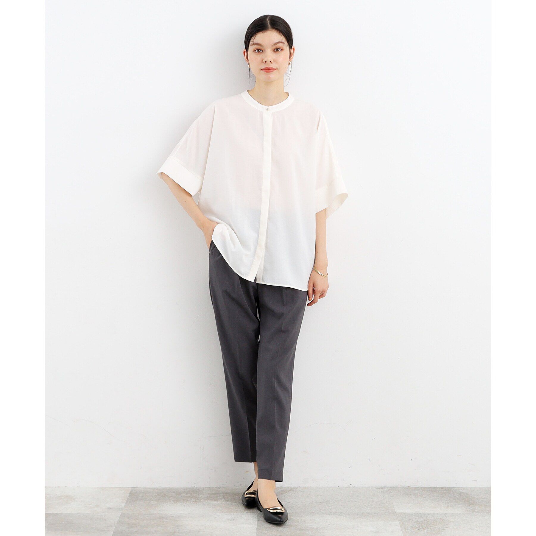 THE SHOP TK「【再登場／魅せる体型カバー服／洗える】ボイルドルマンブラウス」|シャツ・ブラウス|