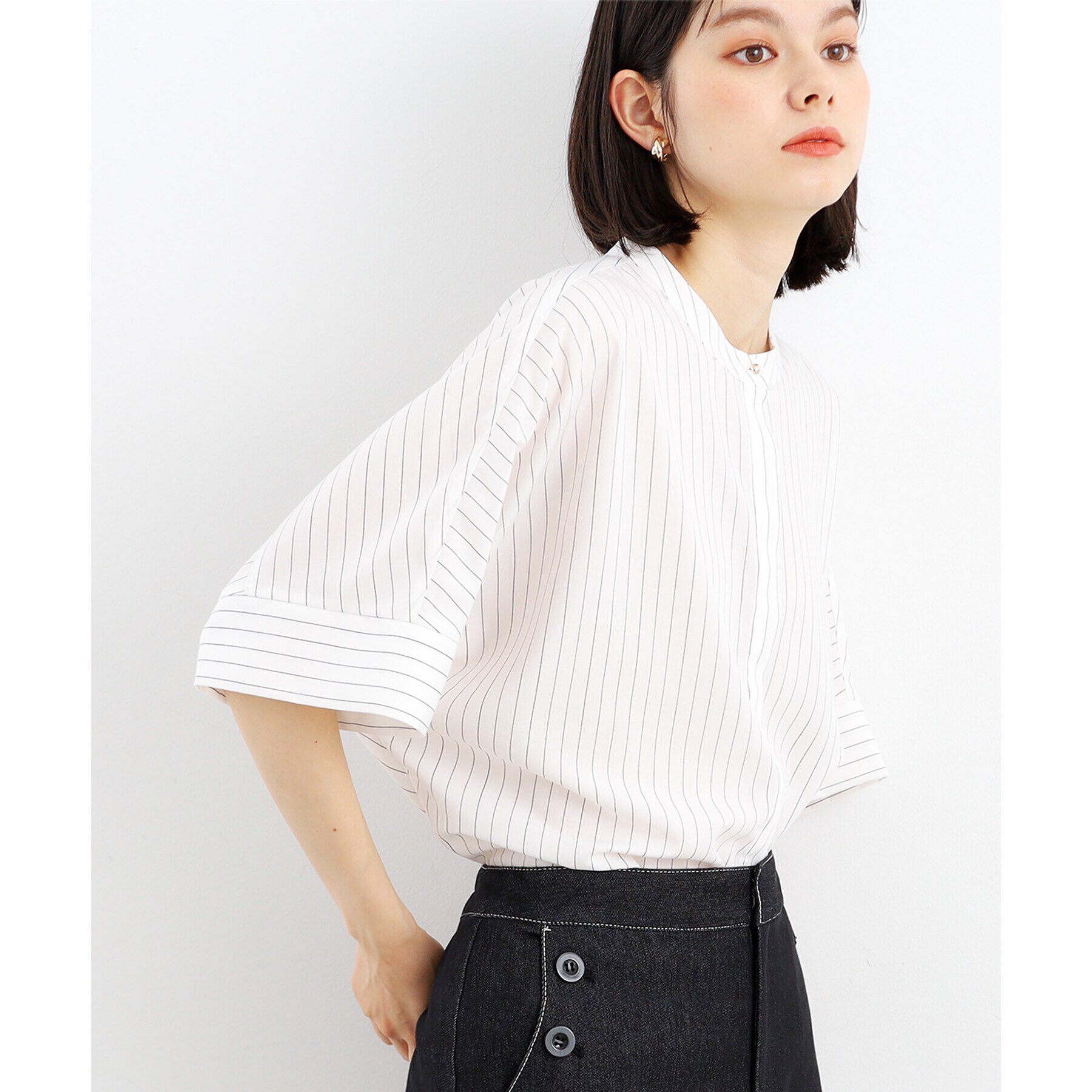 THE SHOP TK「【再登場／魅せる体型カバー服／洗える】ボイルドルマンブラウス」|シャツ・ブラウス|