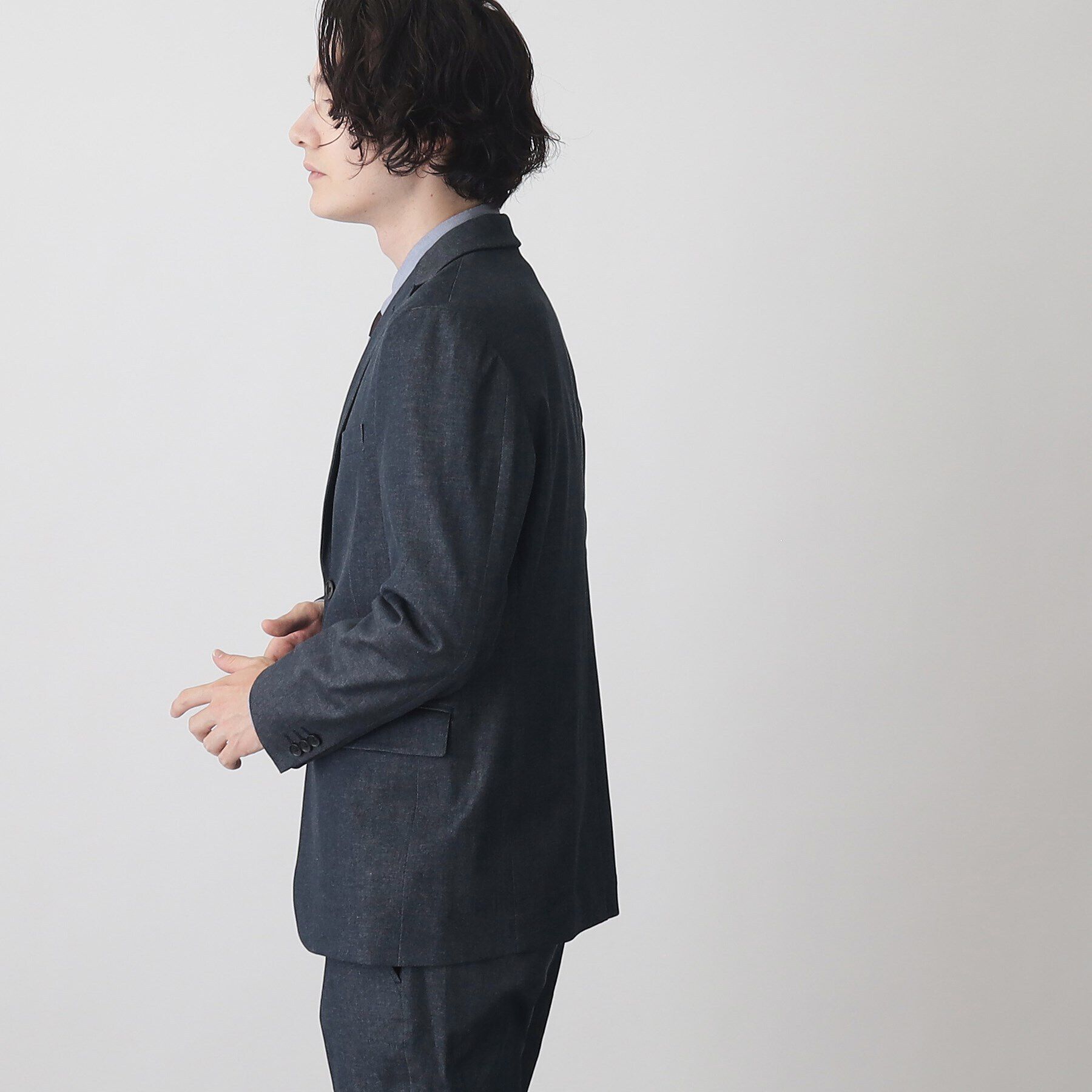 THE SHOP TK「エバーデニムジャケット【セットアップ可/ビジネス対応/色落ちしにくい/ストレッチ素材】」|テーラードジャケット|