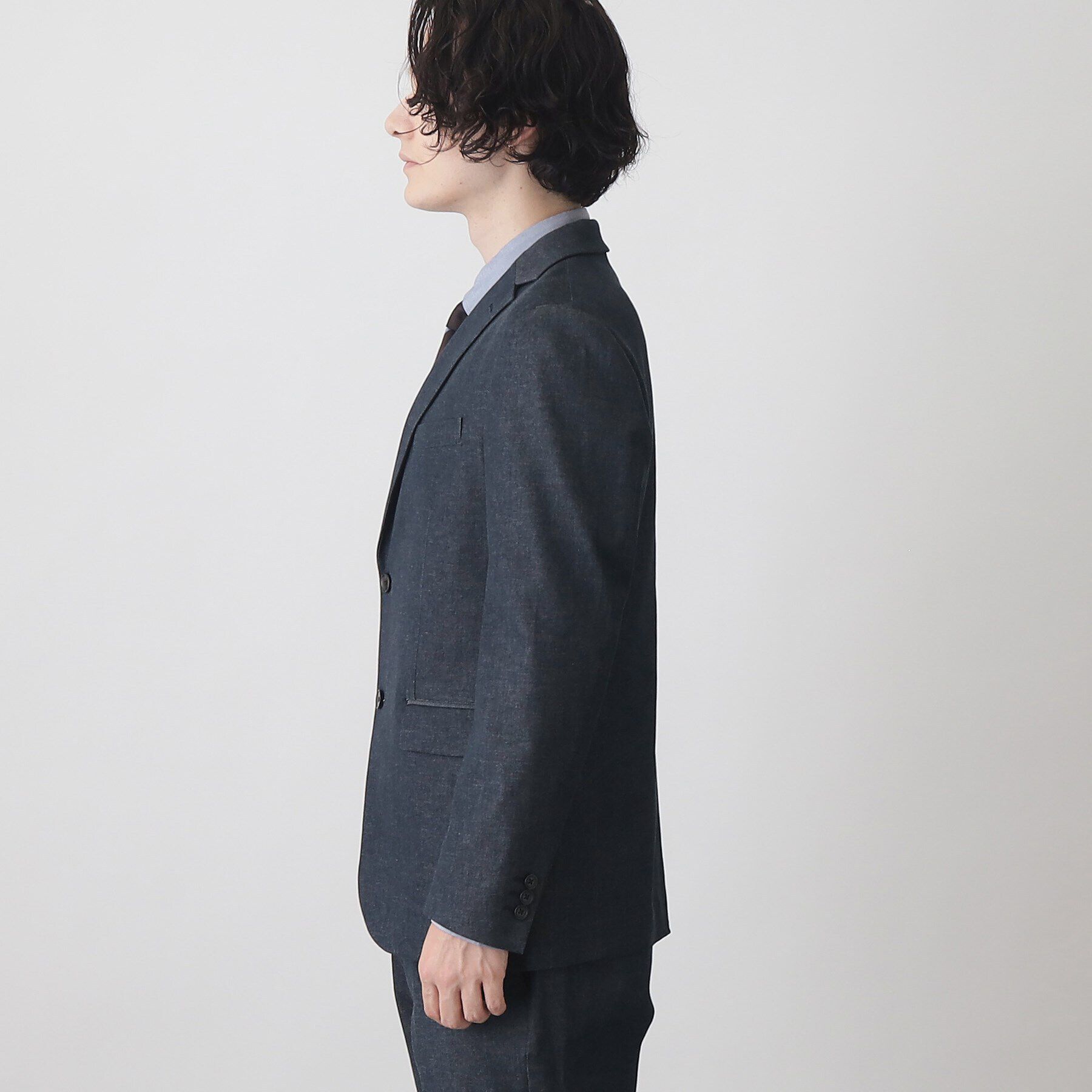 THE SHOP TK「エバーデニムジャケット【セットアップ可/ビジネス対応/色落ちしにくい/ストレッチ素材】」|テーラードジャケット|