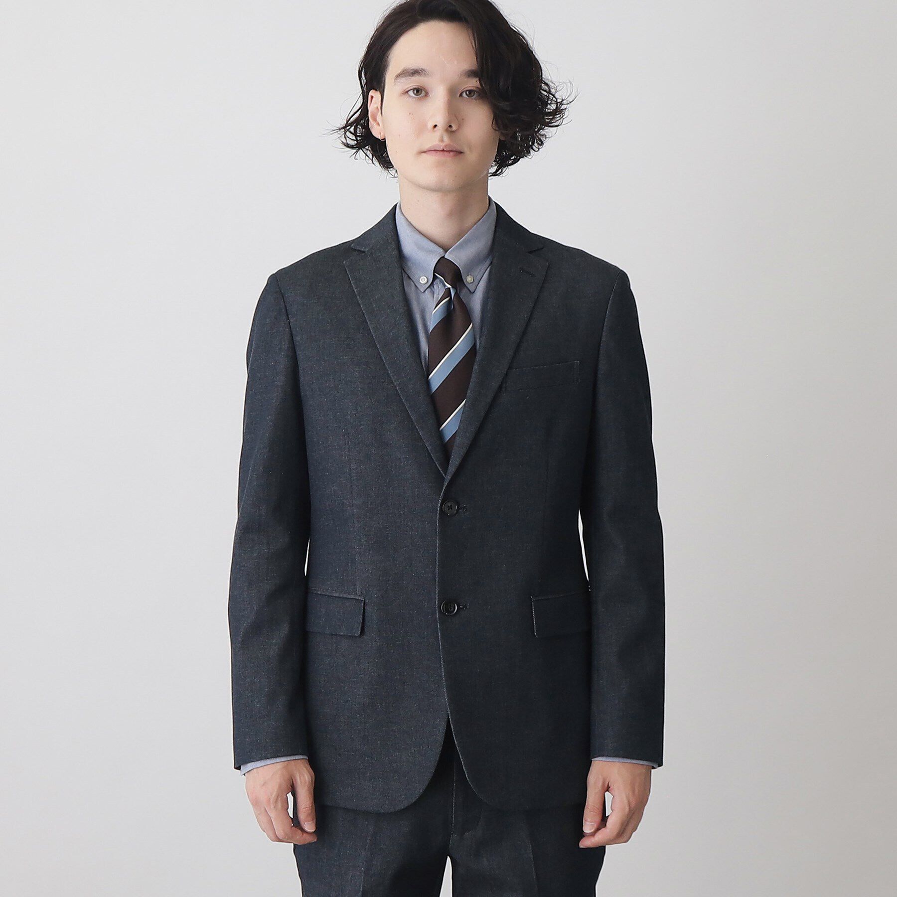 THE SHOP TK「エバーデニムジャケット【セットアップ可/ビジネス対応/色落ちしにくい/ストレッチ素材】」|テーラードジャケット|