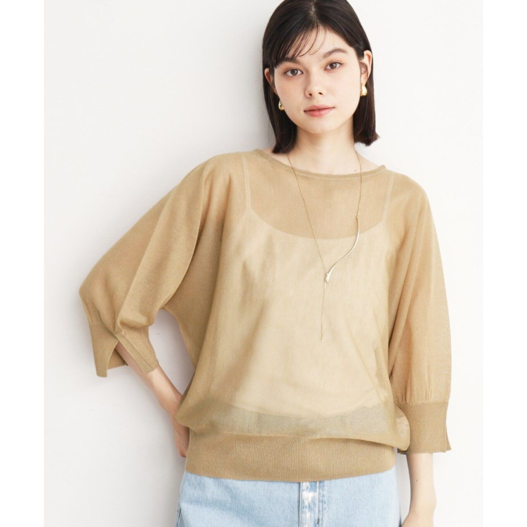 THE SHOP TK「【上品な透け感】シアードルマンニット/洗える」|ニット・セーター|