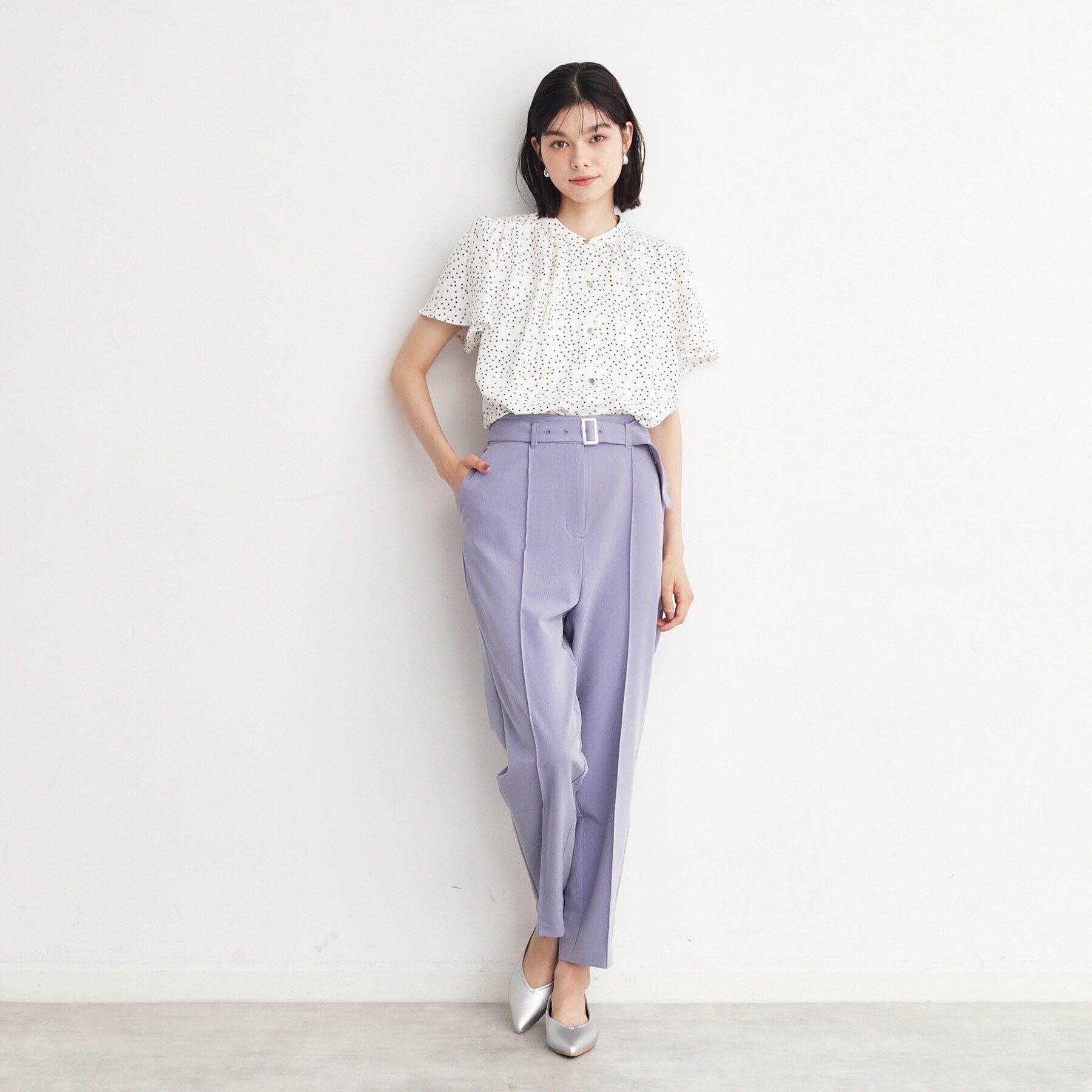 THE SHOP TK「ギャザー半袖ブラウス【手洗い可】」|シャツ・ブラウス|