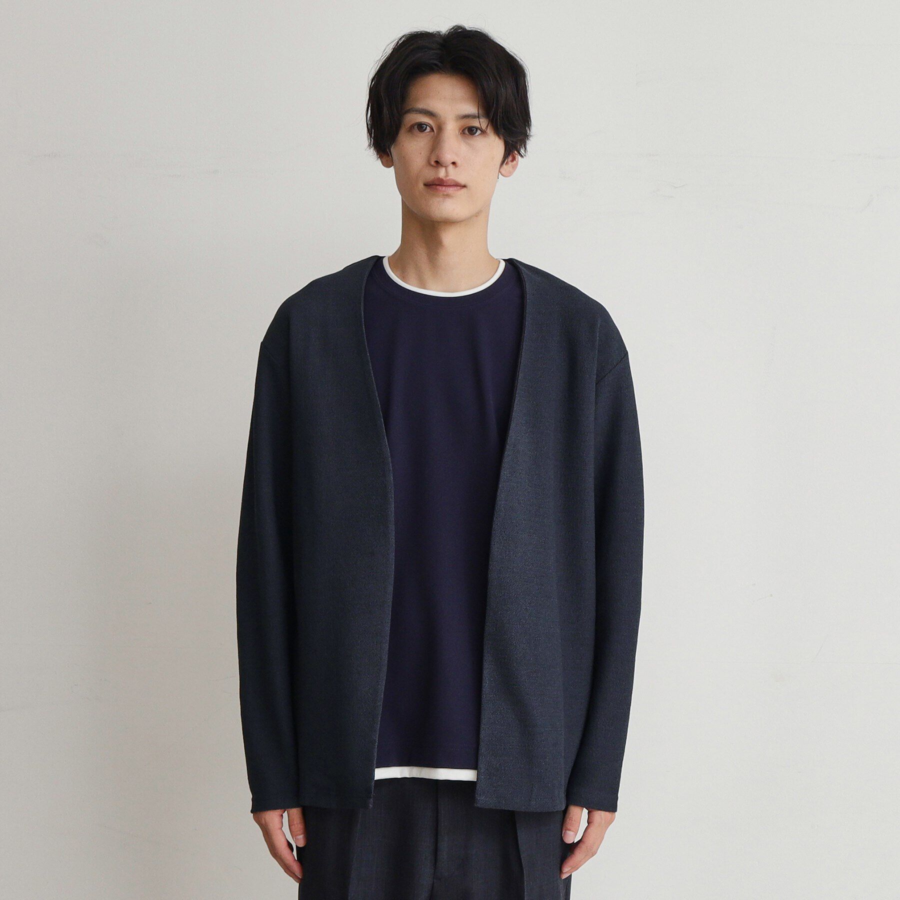 THE SHOP TK「バルキータッチノーカラーカーディガン」|カーディガン|