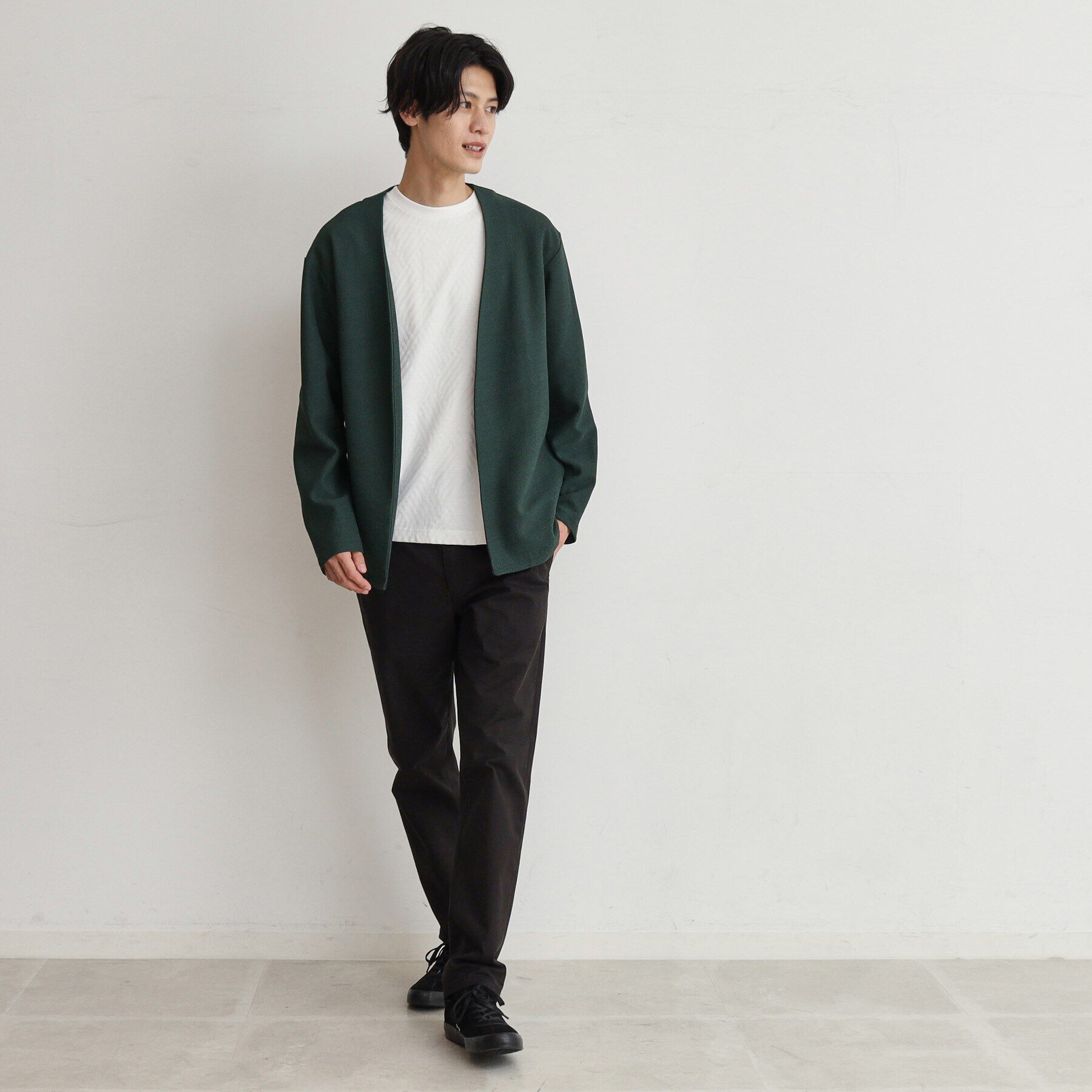 THE SHOP TK「バルキータッチノーカラーカーディガン」|カーディガン|