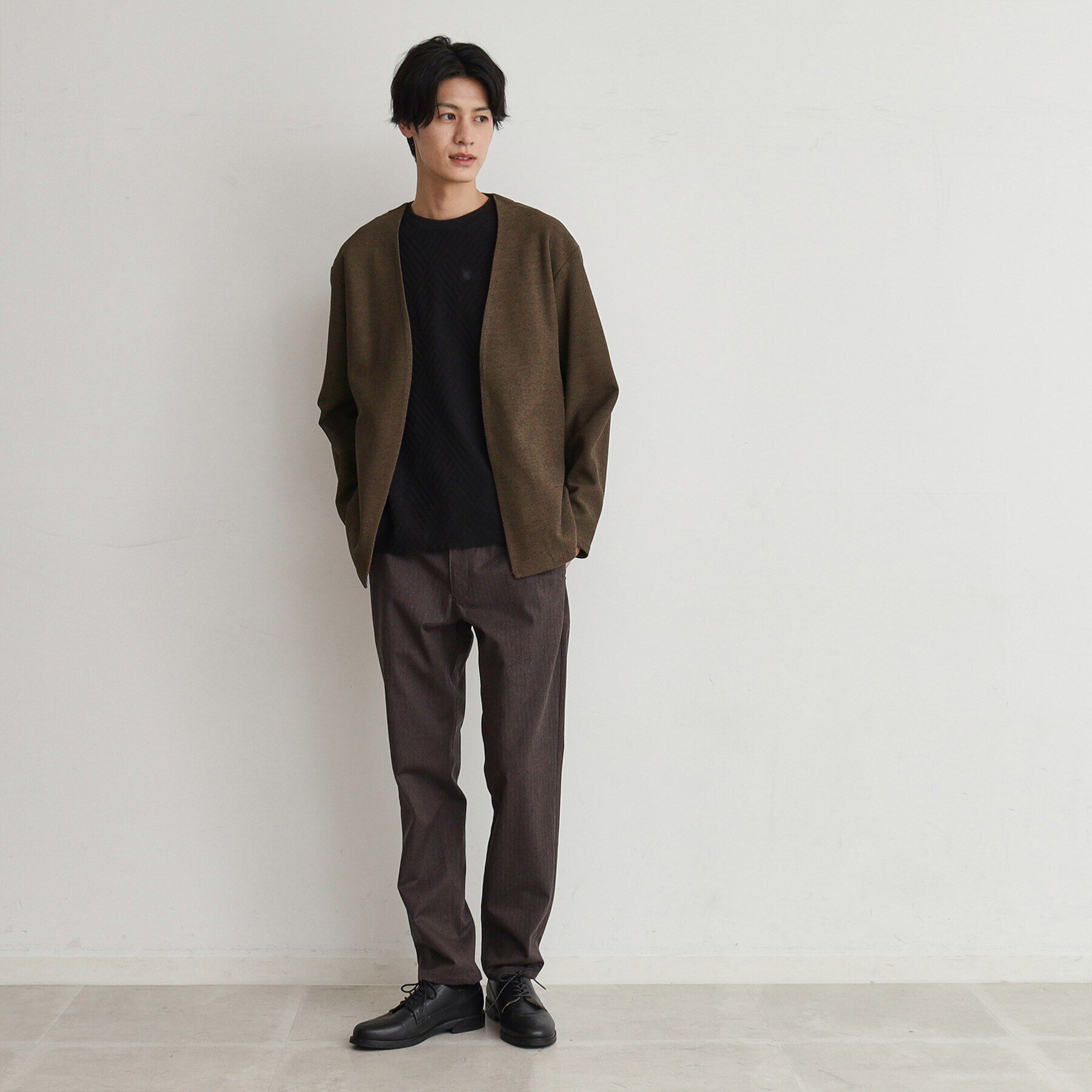 THE SHOP TK「バルキータッチノーカラーカーディガン」|カーディガン|