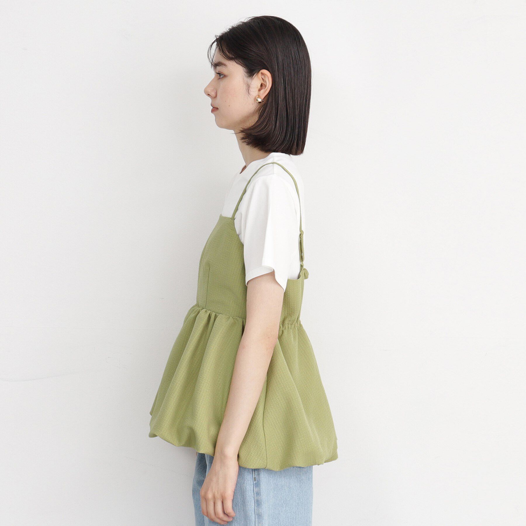 THE SHOP TK「【ヒルナンデス！で紹介】【2点セット】バルーンキャミ&times;Tシャツ/洗える」|その他|