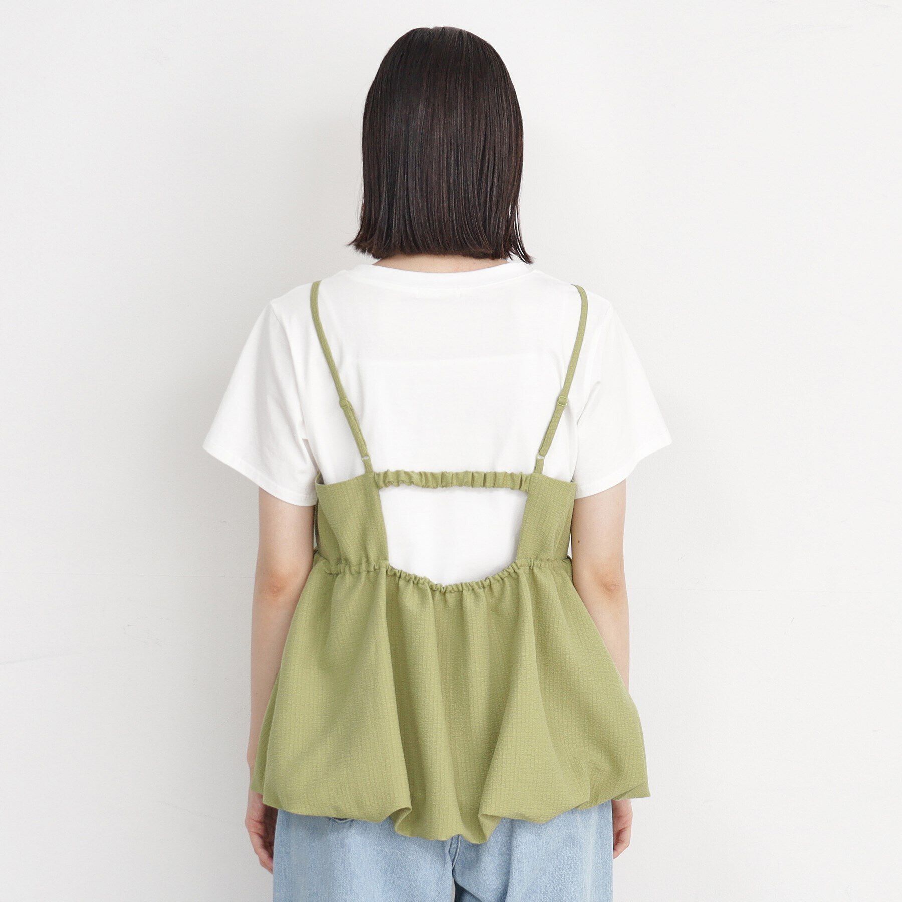 THE SHOP TK「【ヒルナンデス！で紹介】【2点セット】バルーンキャミ&times;Tシャツ/洗える」|その他|