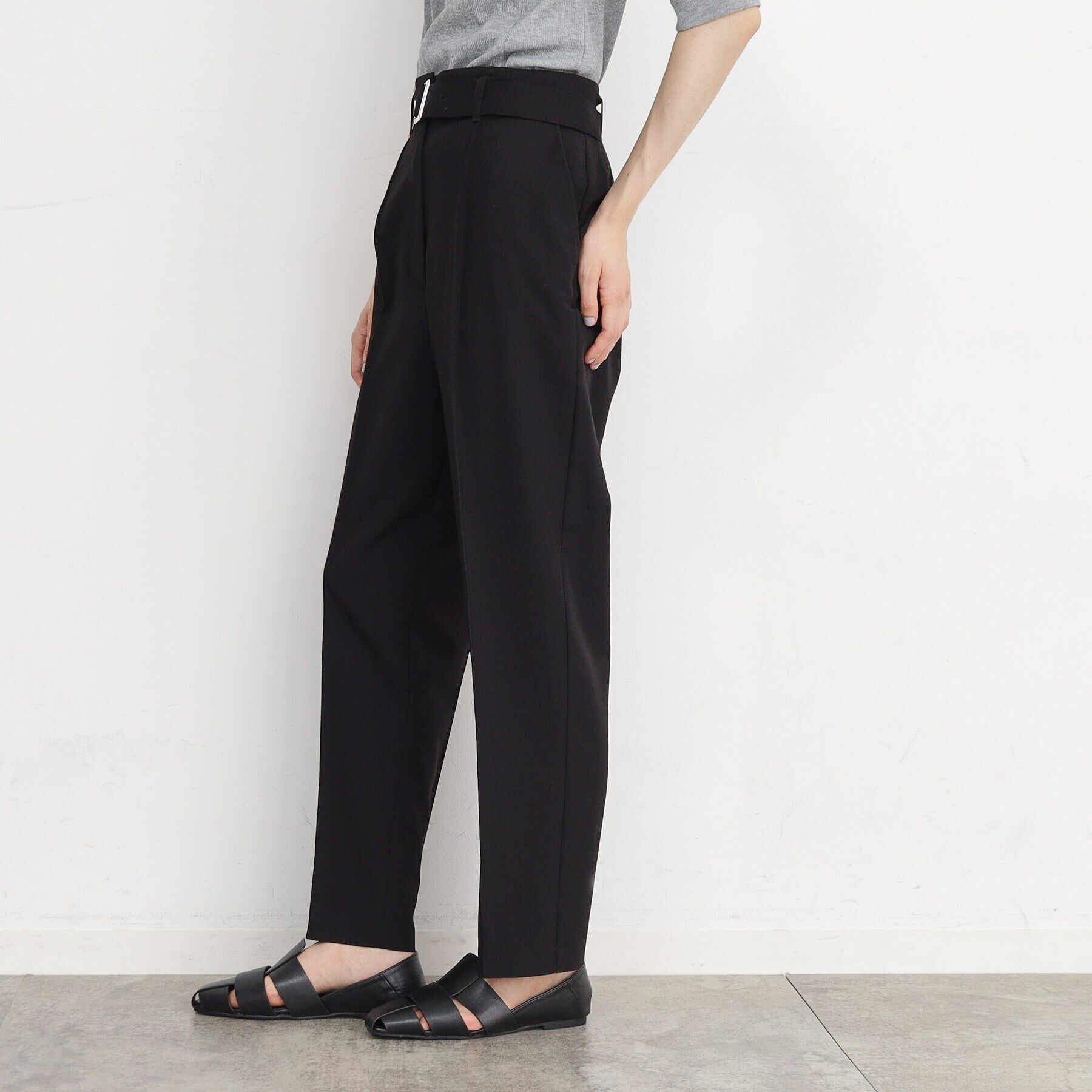 THE SHOP TK「【美シルエット/スタイルUP】ベルト付テーパードパンツ/洗える」|その他|