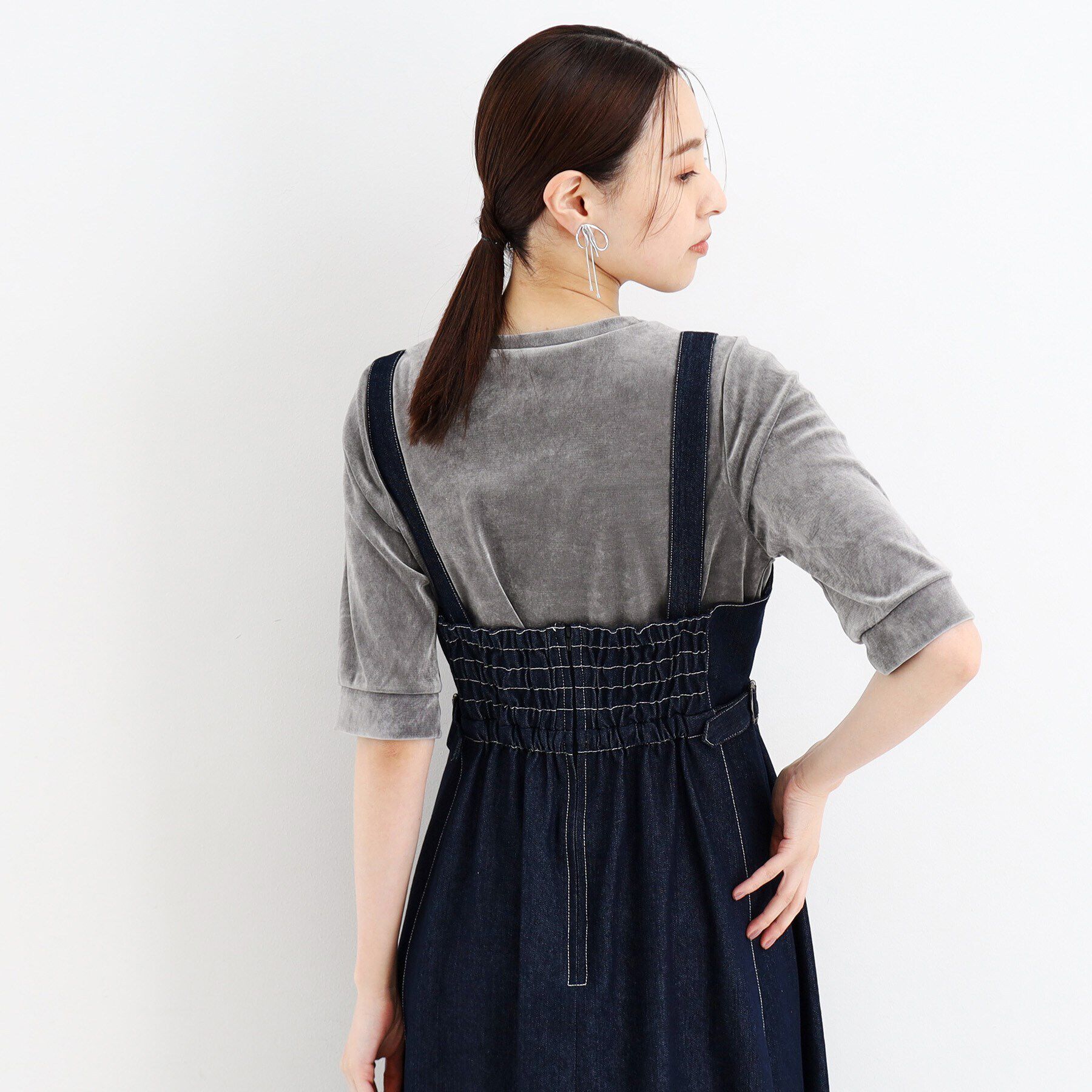 THE SHOP TK「【ヒルナンデス！で紹介】ベロア5分袖プルオーバー/洗える」|Tシャツ・カットソー|