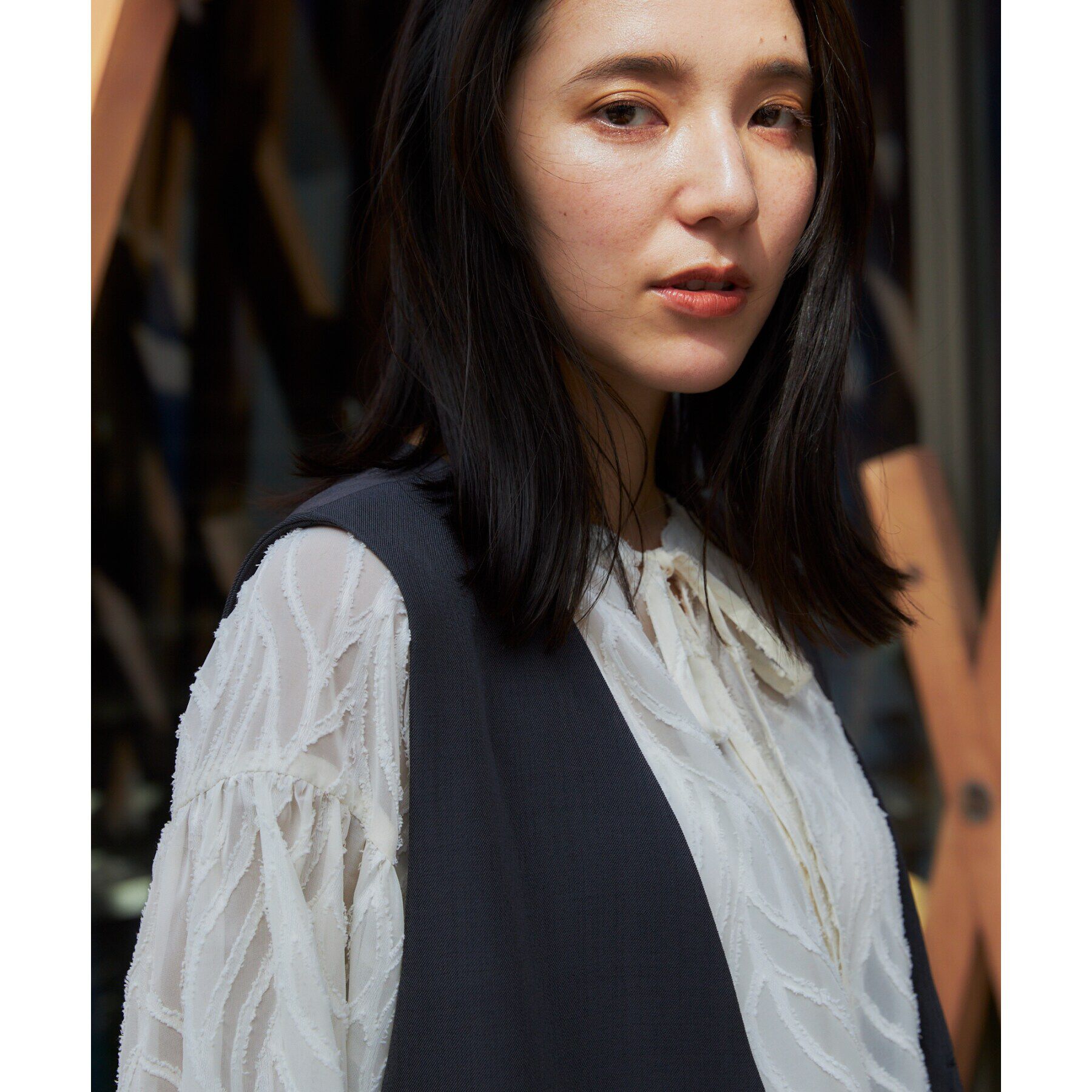 THE SHOP TK「【前後2WAY/洗える】ジャカードシアーブラウス」|シャツ・ブラウス|