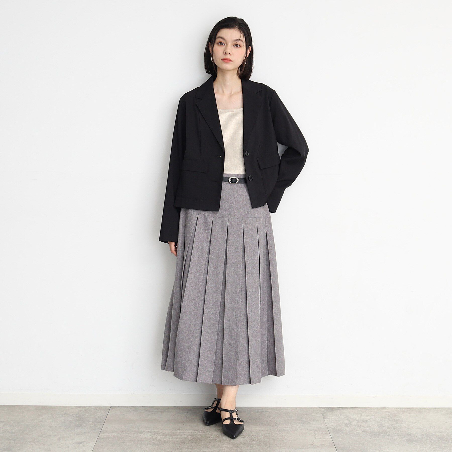 THE SHOP TK「【軽い/洗える/セットアップ可】フラップポケットショートジャケット」|テーラードジャケット|