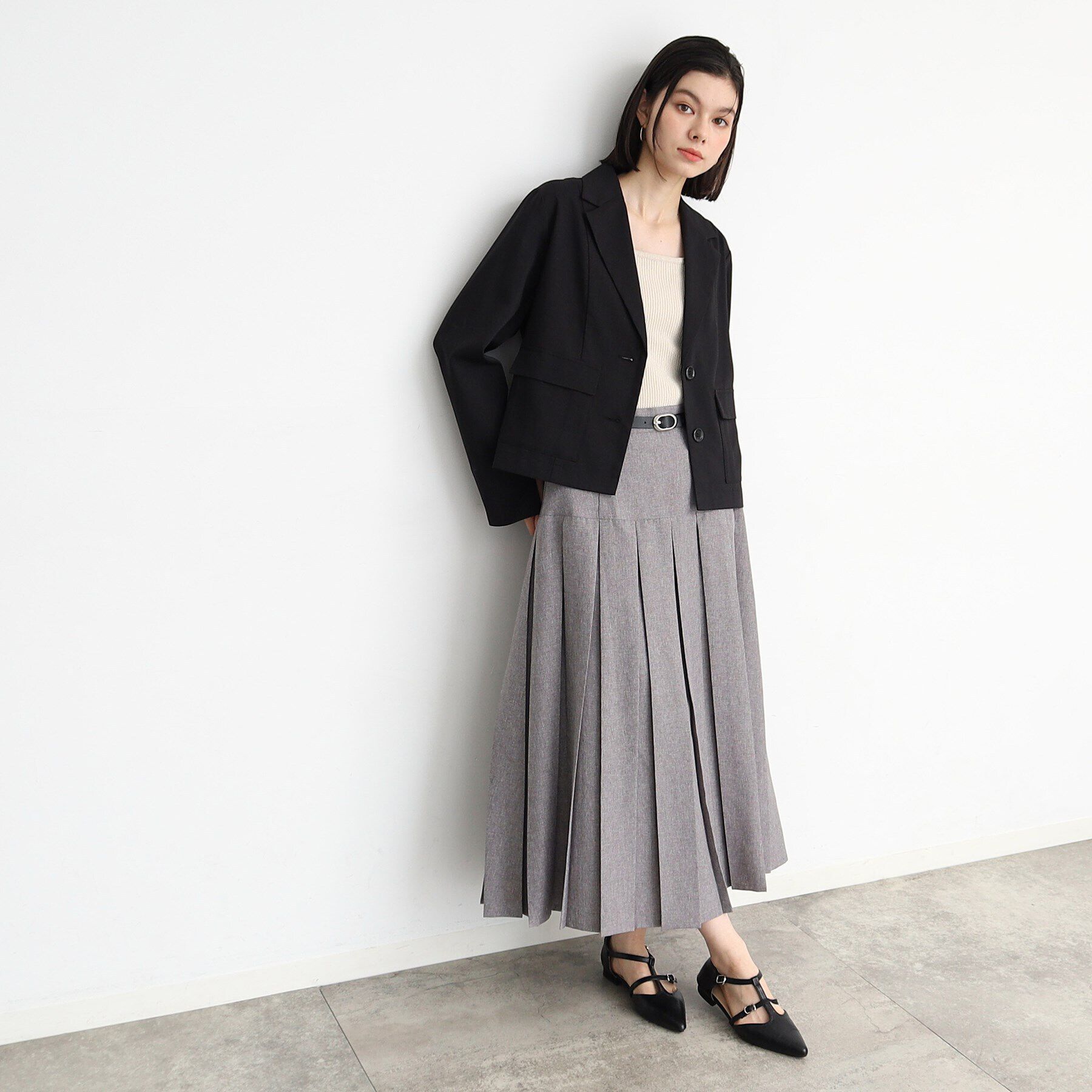 THE SHOP TK「【軽い/洗える/セットアップ可】フラップポケットショートジャケット」|テーラードジャケット|