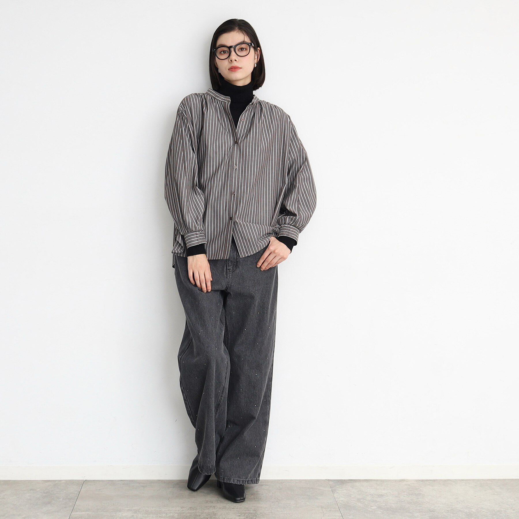 THE SHOP TK「【着映え/洗濯機OK/クラシカルに】ラメストライプシャツ」|シャツ・ブラウス|