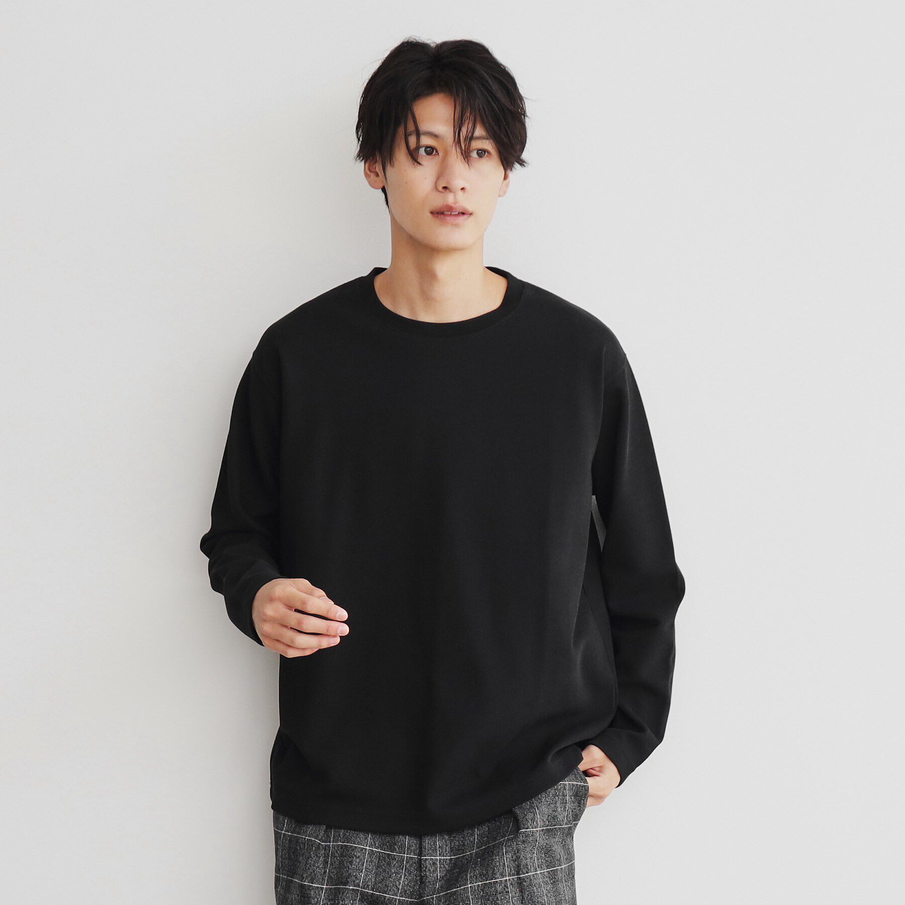 THE SHOP TK「サカリバクルーネック長袖Tシャツ」|Tシャツ・カットソー|ブラック(019)