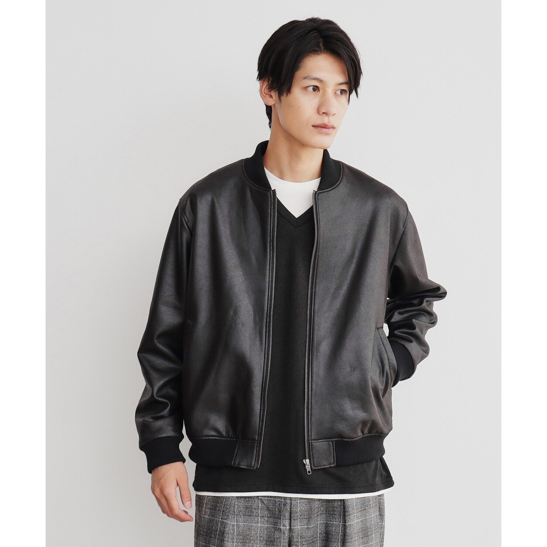 THE SHOP TK「ヴィンテージライクリブブルゾン」|ブルゾン・スタジャン|