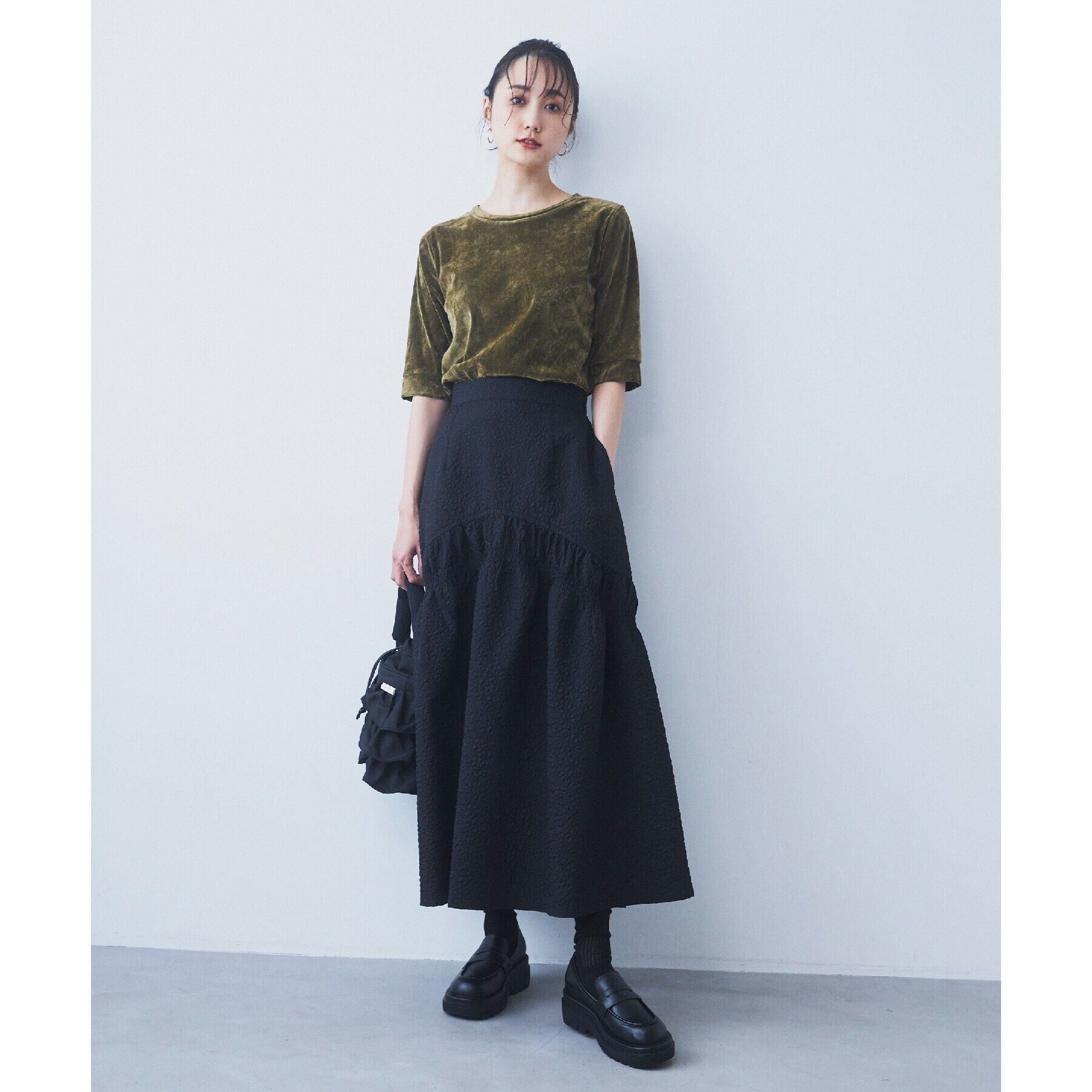 THE SHOP TK「ぽこぽこ切替スカート【洗濯機OK】」|スカート|