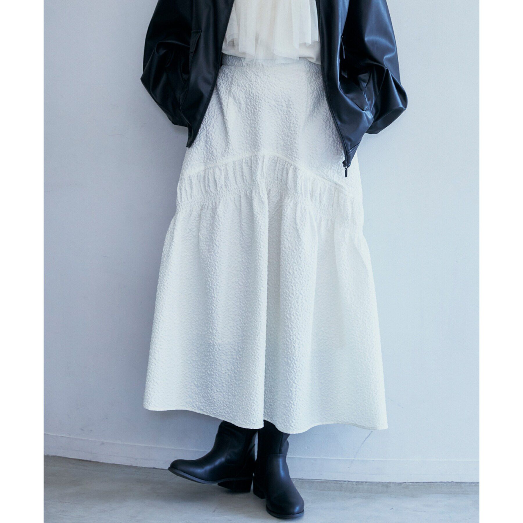 THE SHOP TK「ぽこぽこ切替スカート【洗濯機OK】」|スカート|