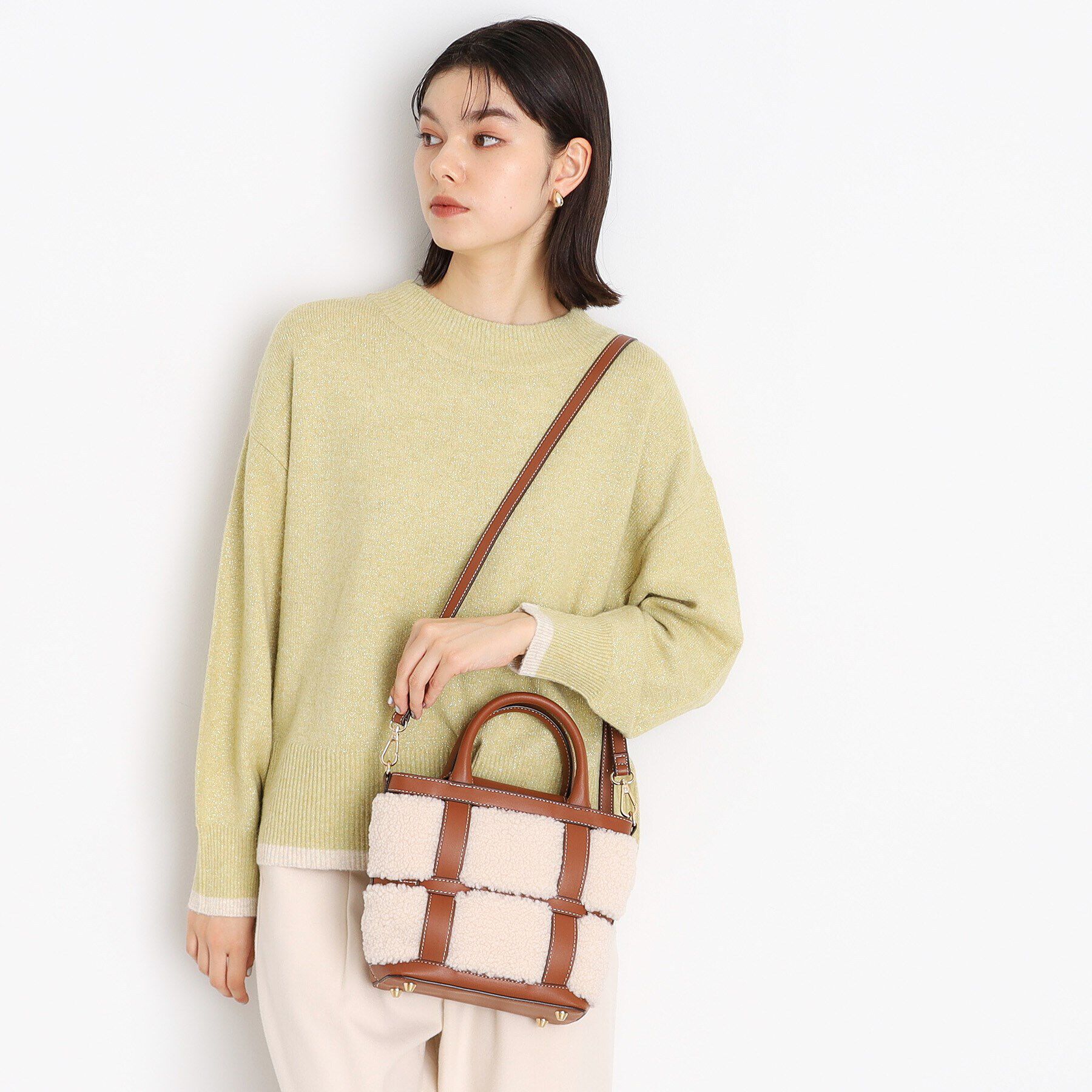 THE SHOP TK「ボア合皮コンビトート」|トートバッグ|