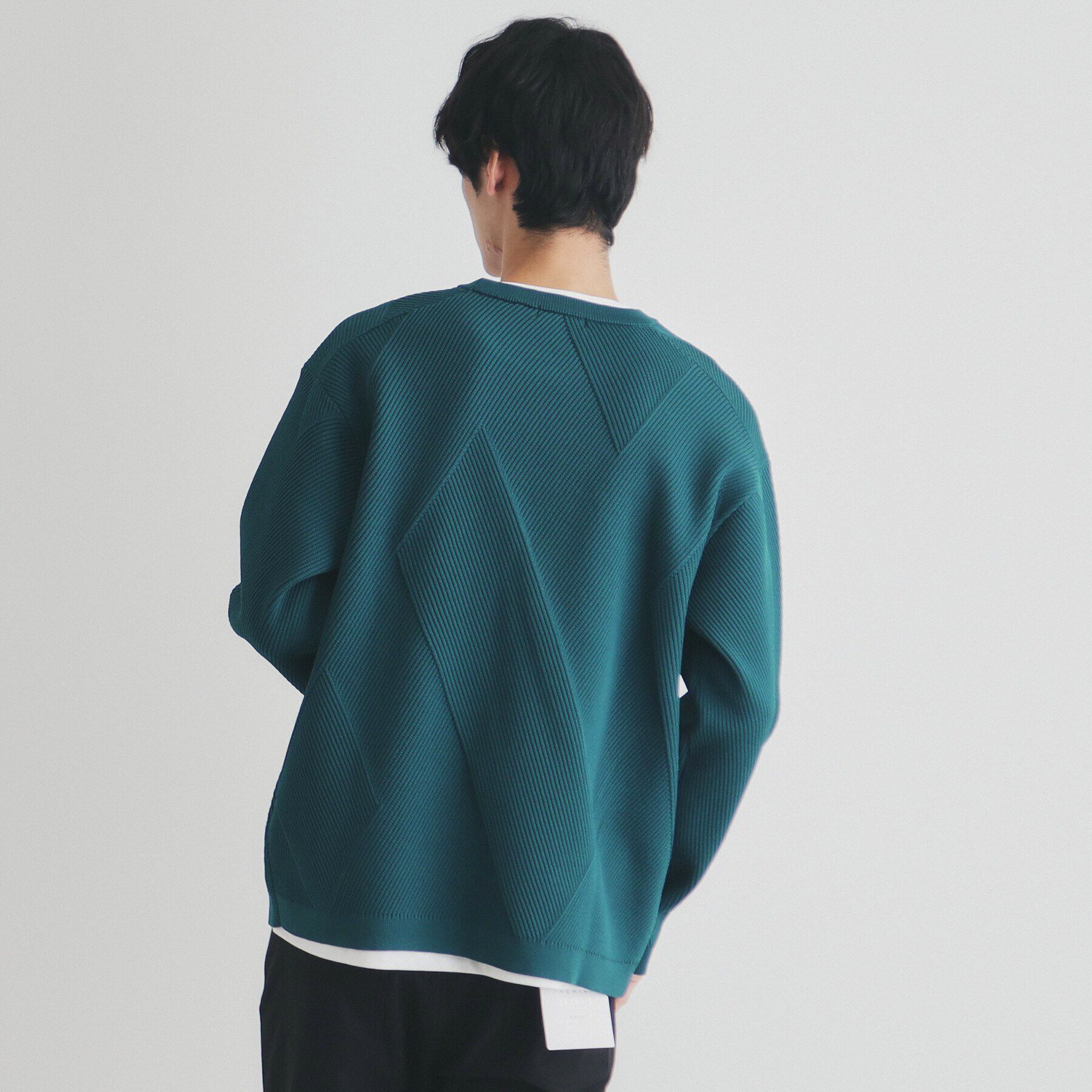 THE SHOP TK「【クルーネックニット＋ロンTセットアイテム】ダイヤパネルアンサンブル」|ニット・セーター|