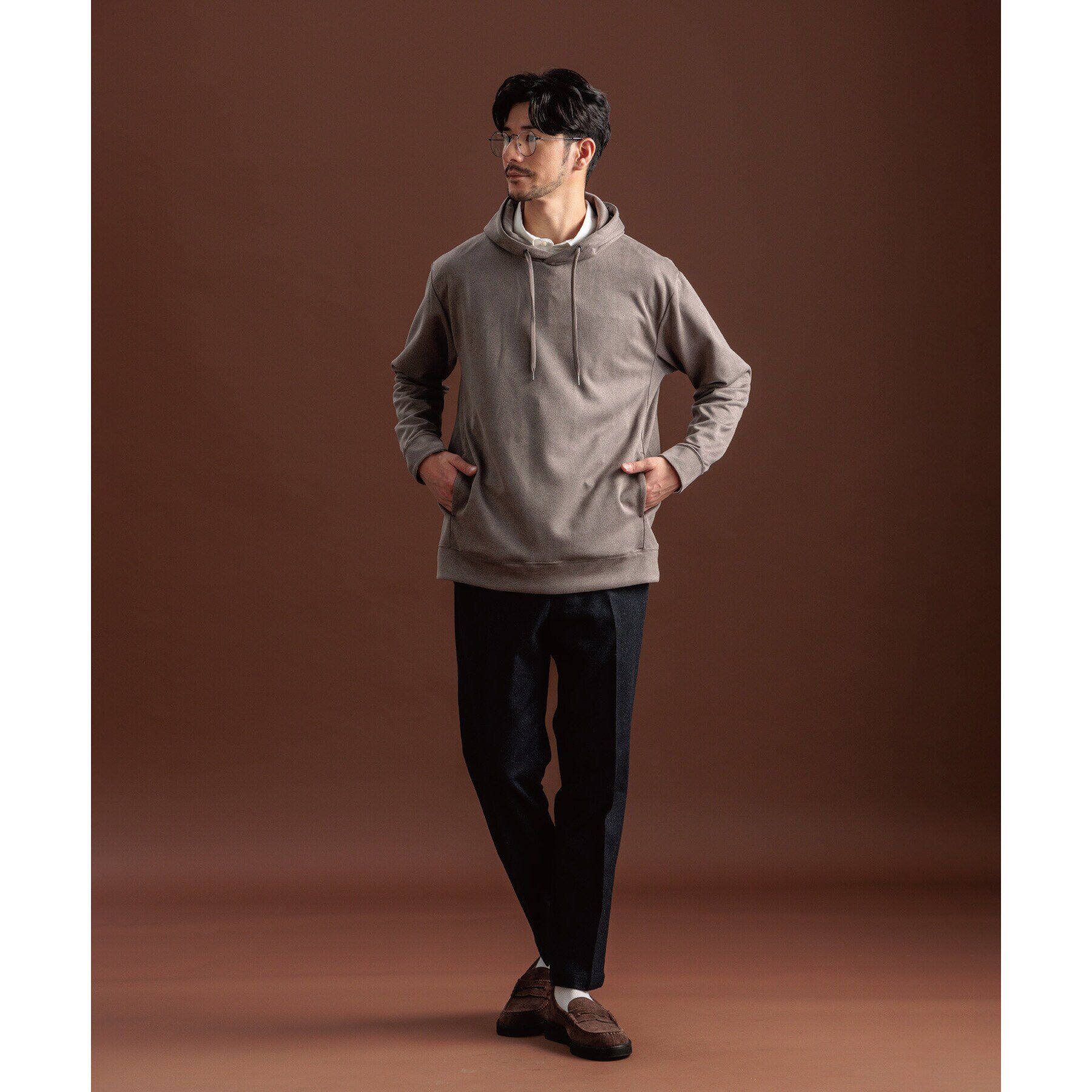 THE SHOP TK「杢スウェードタッチパーカー」|パーカー|