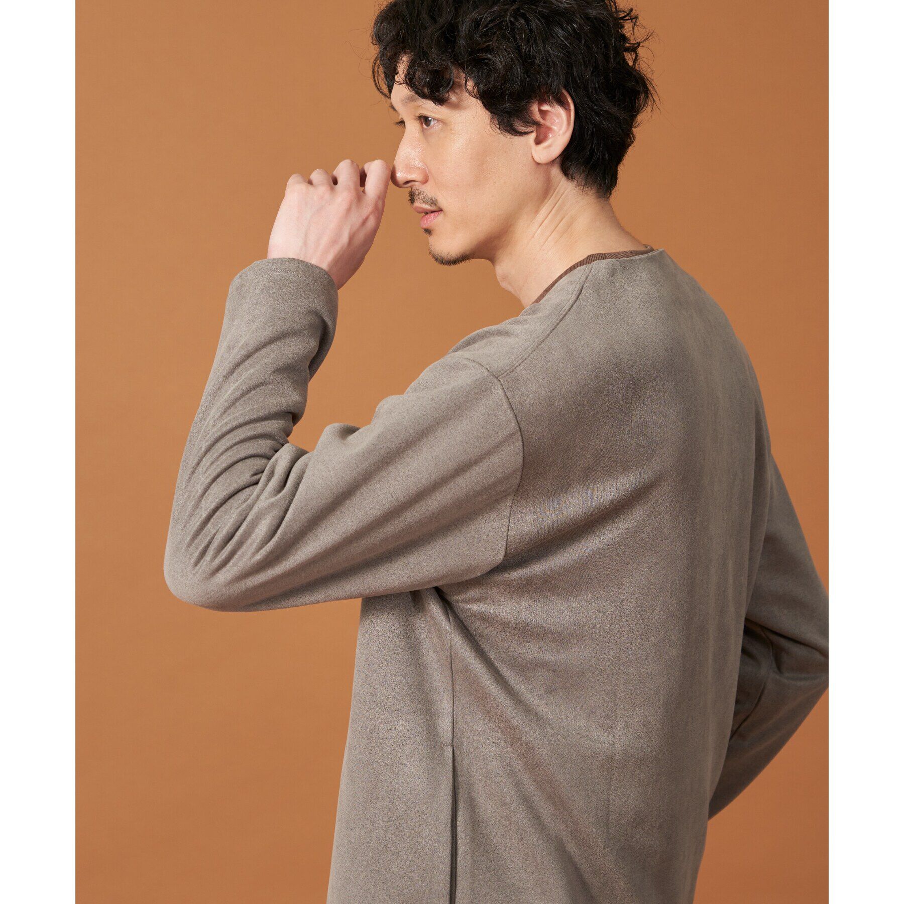 THE SHOP TK「杢スウェードタッチカーディガン」|カーディガン|