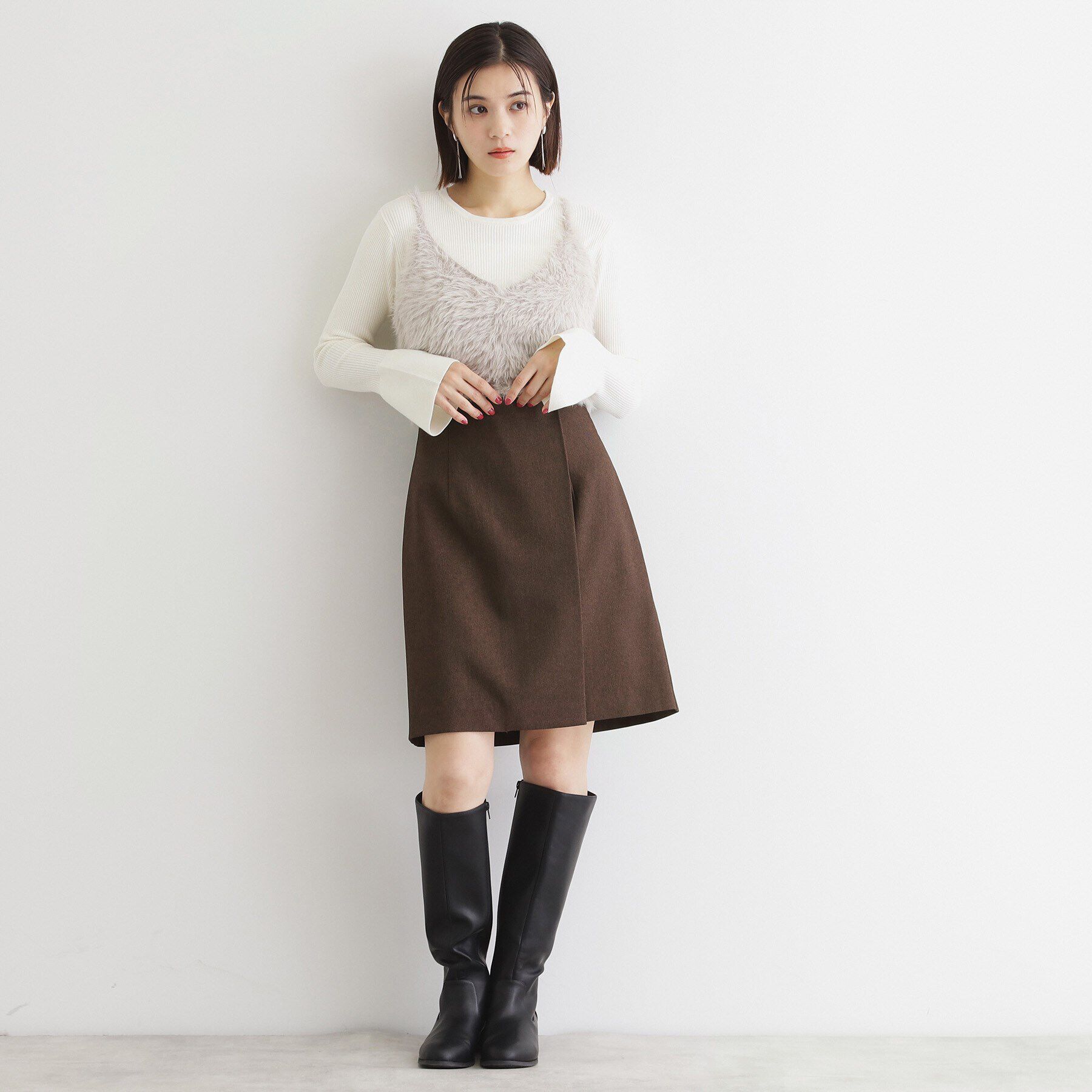 THE SHOP TK「【＠BAILA掲載】ふわふわビスチェ&times;フレア袖ニット/セットアイテム」|ニット・セーター|