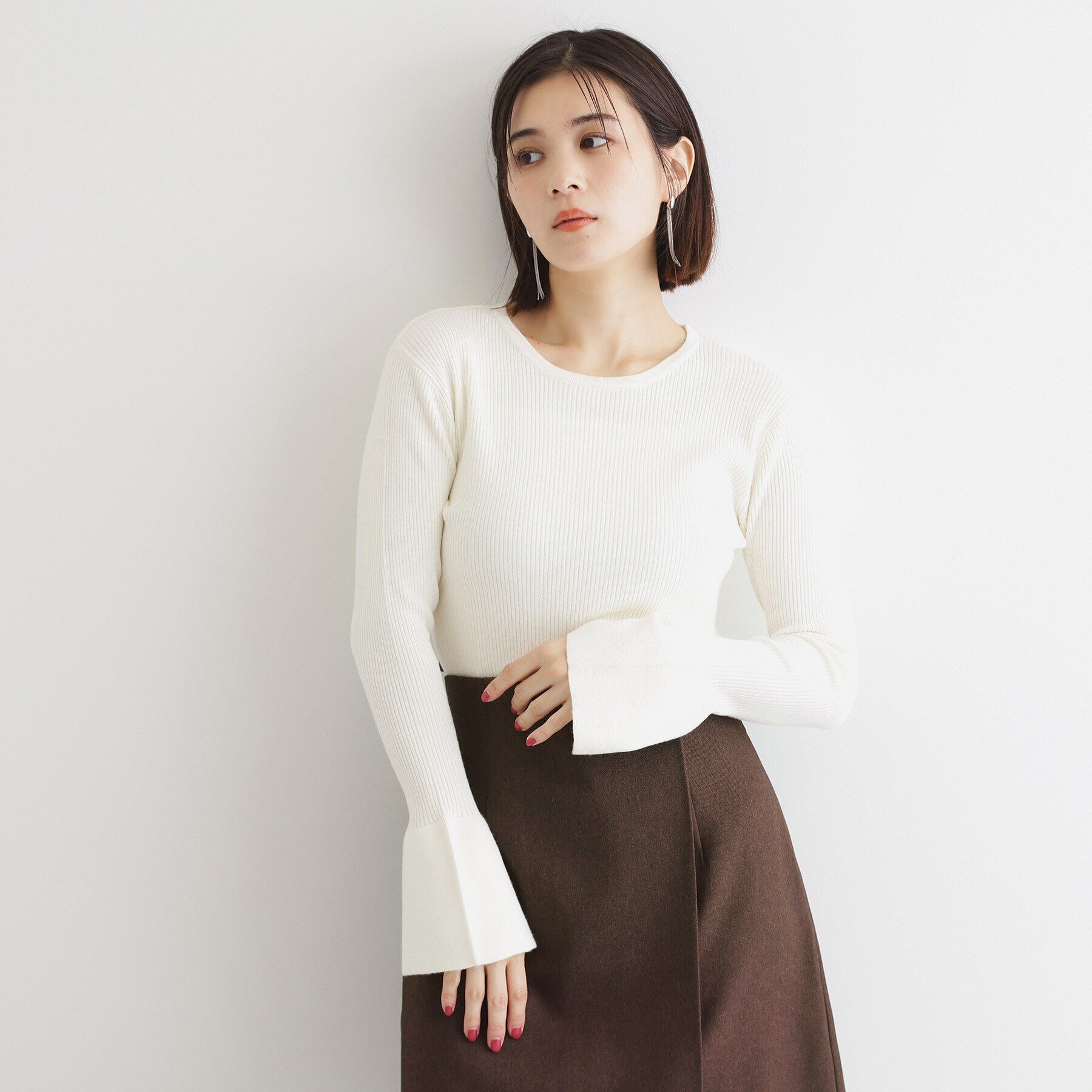 THE SHOP TK「【＠BAILA掲載】ふわふわビスチェ&times;フレア袖ニット/セットアイテム」|ニット・セーター|