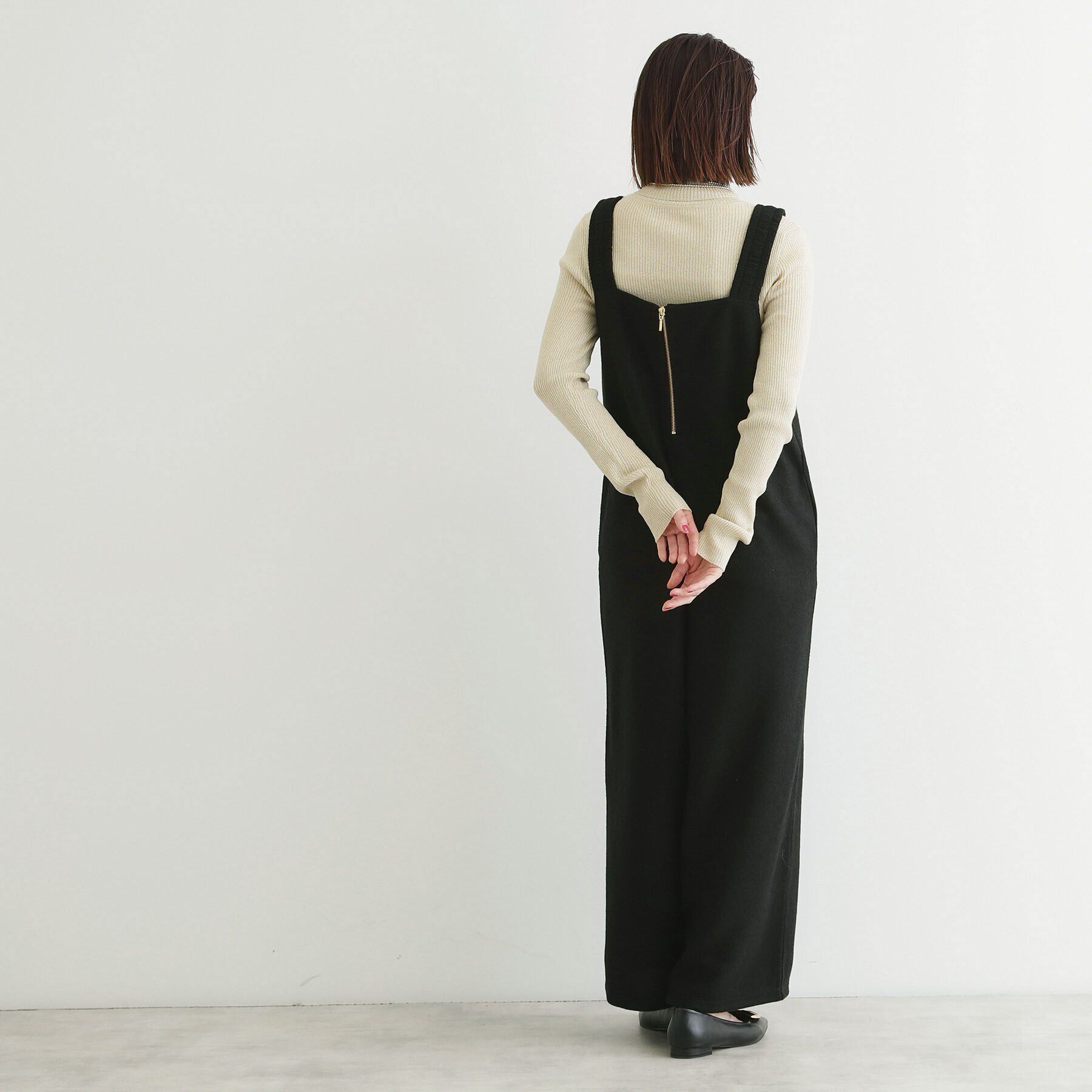 THE SHOP TK「ツイード起毛ジャージ2WAYサロペット/親子リンク」|オールインワン|