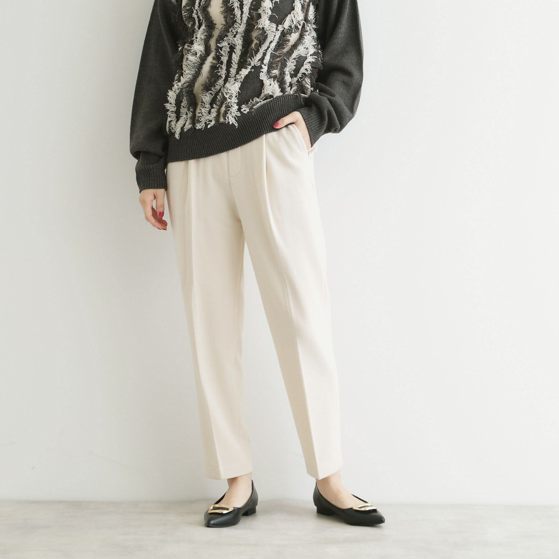 THE SHOP TK「【洗える】両面起毛テーパードパンツ」|その他|ｱｲﾎﾞﾘｰ(004)