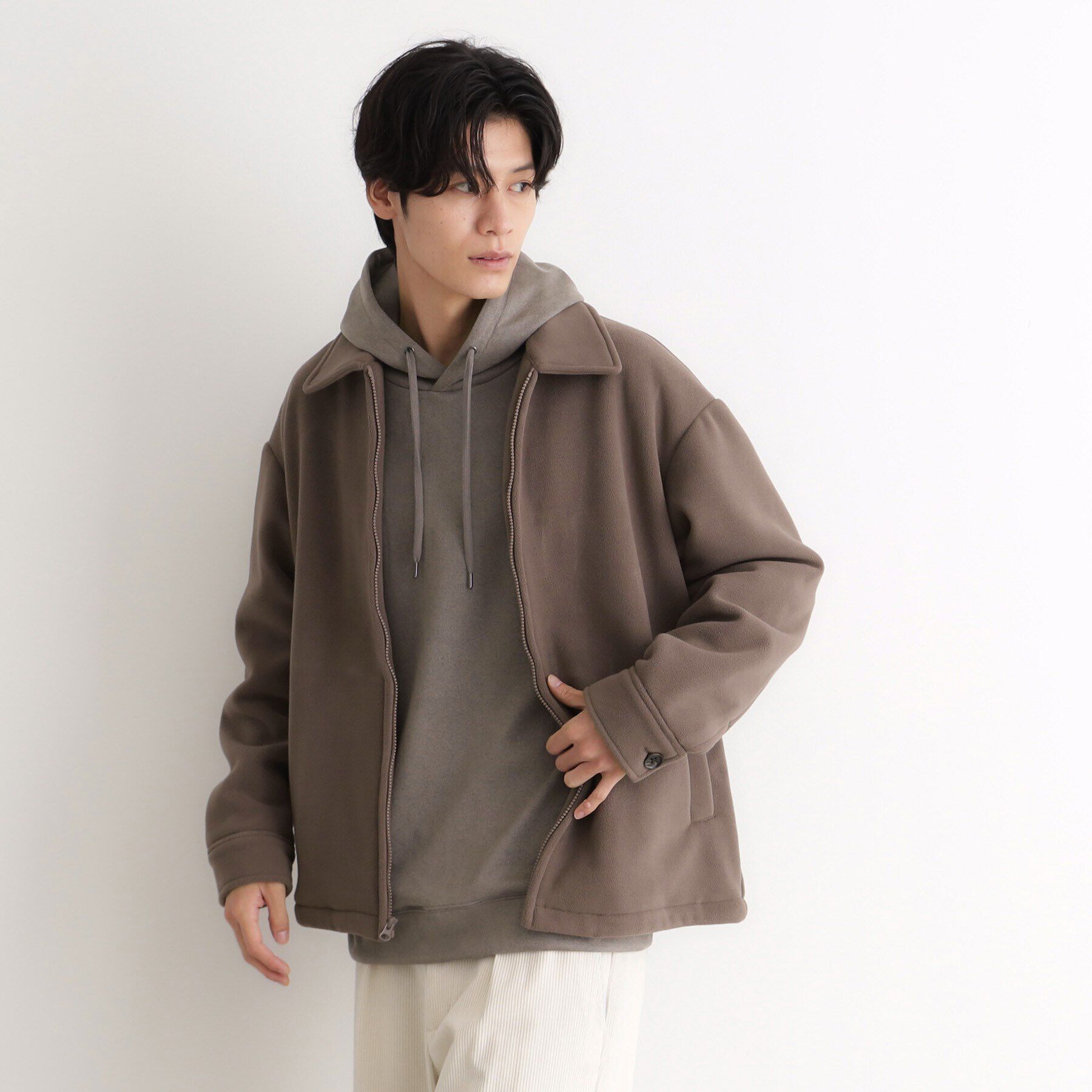 THE SHOP TK「マイクロフリースジャケット 光吸収発熱機能／洗える」|ブルゾン・スタジャン|