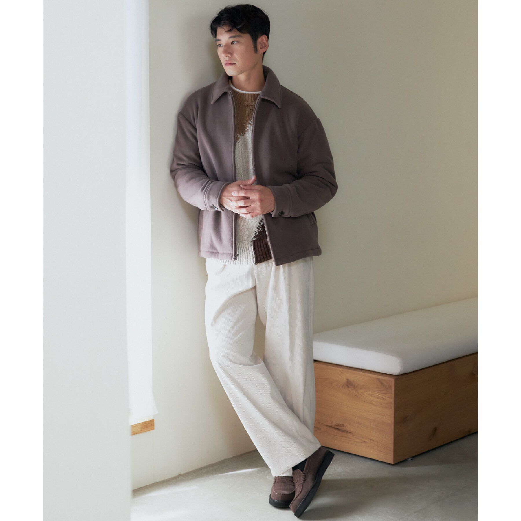 THE SHOP TK「マイクロフリースジャケット 光吸収発熱機能／洗える」|ブルゾン・スタジャン|