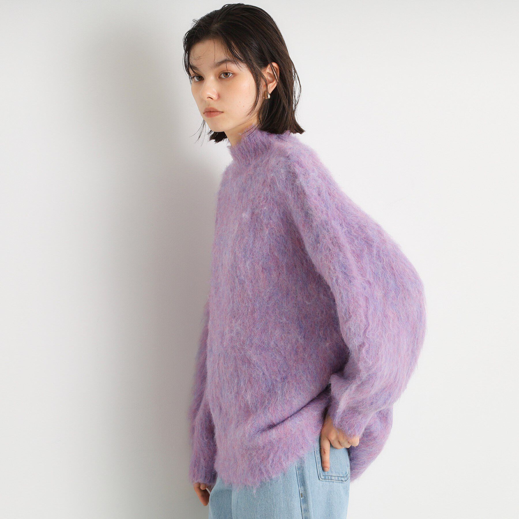 THE SHOP TK「【＠BAILA掲載】mixシャギーハイネックミドル/洗える」|ニット・セーター|