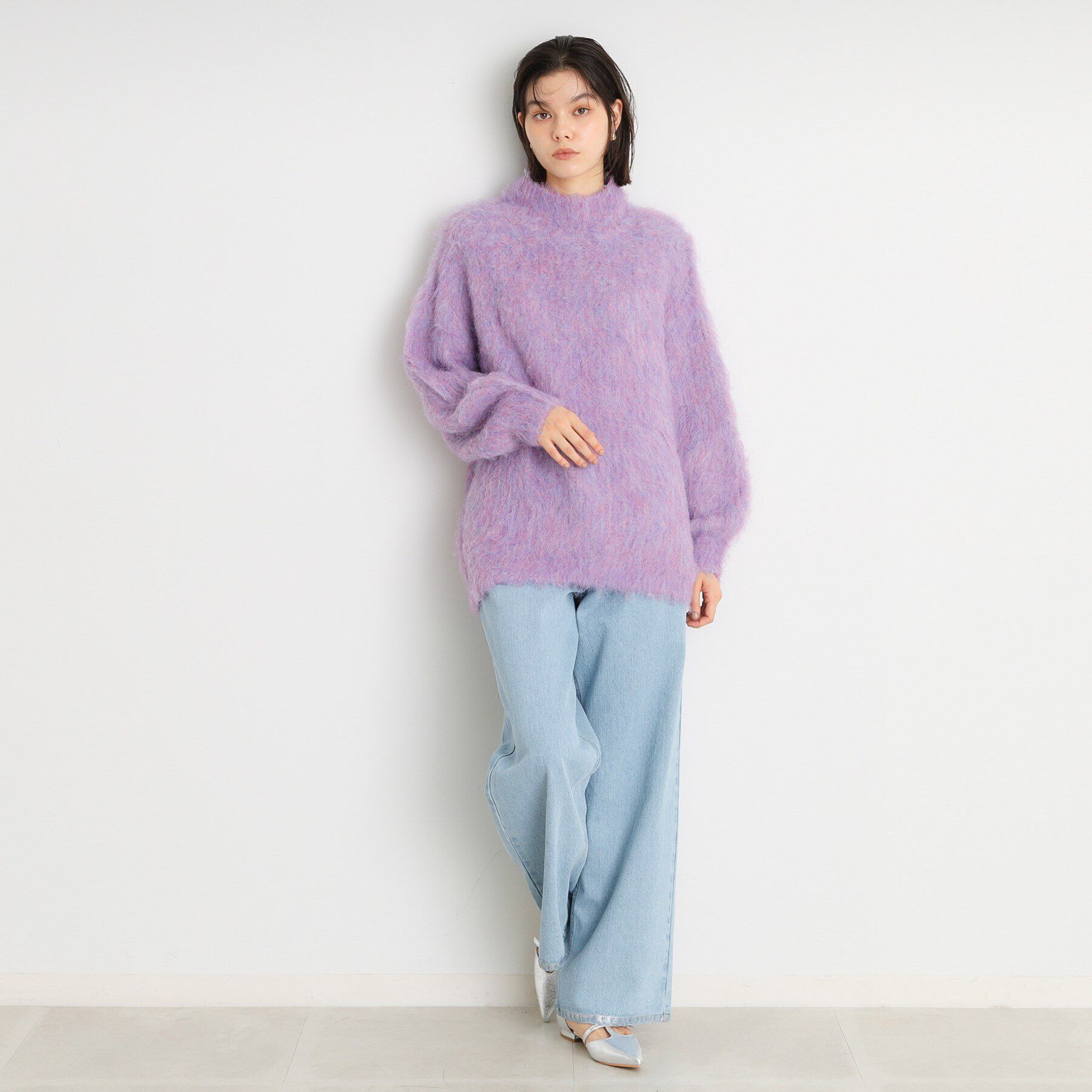 THE SHOP TK「【＠BAILA掲載】mixシャギーハイネックミドル/洗える」|ニット・セーター|