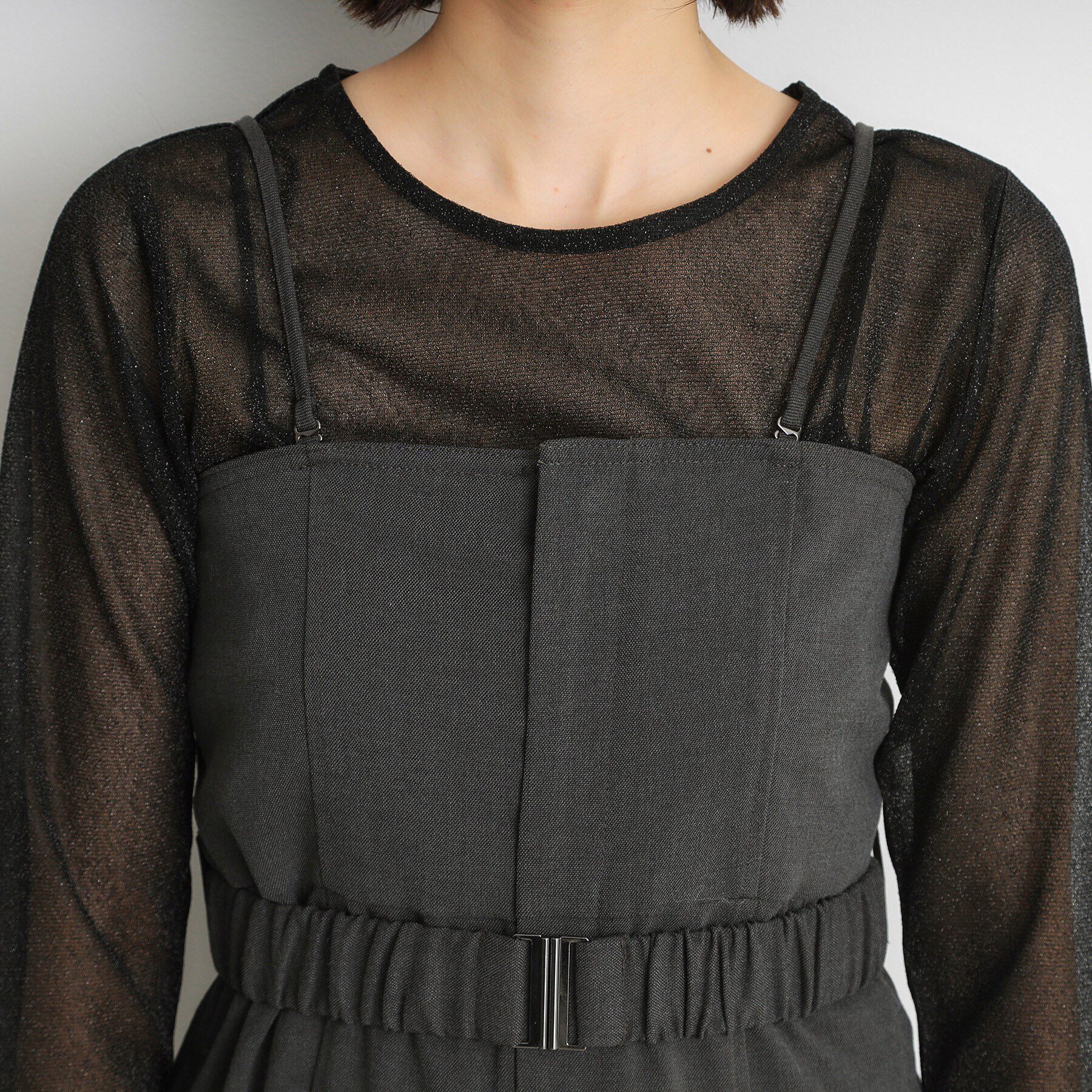 THE SHOP TK「ベルト付きベアサロペット」|オールインワン|