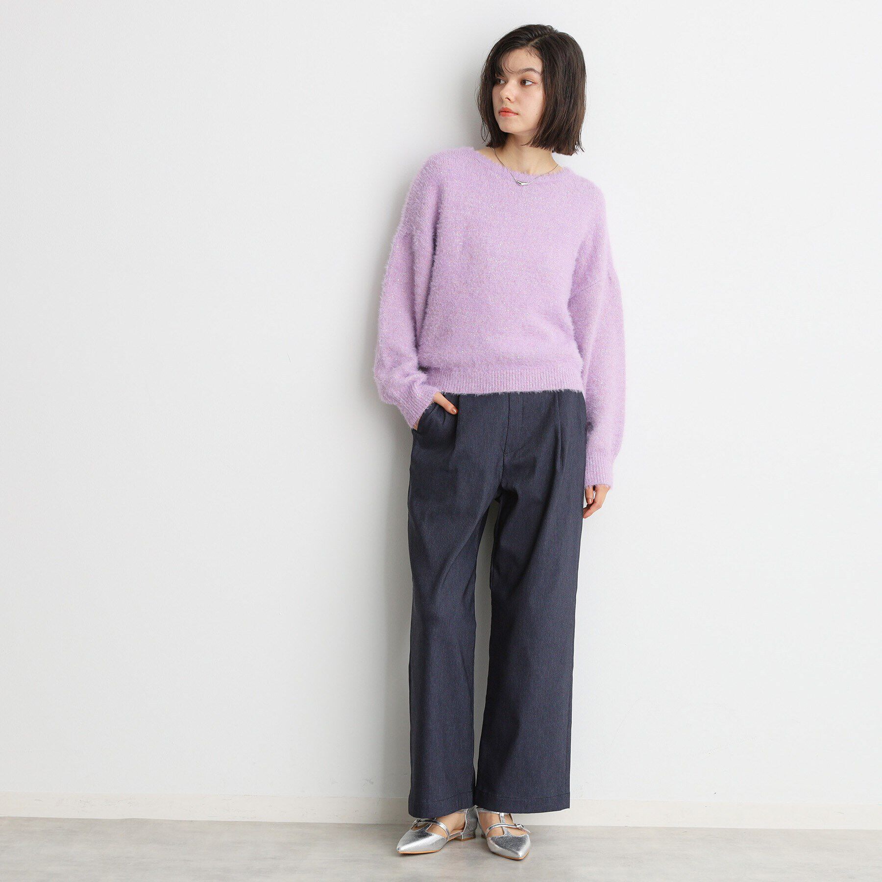 THE SHOP TK「【＠BAILA掲載】スパンコールフェザーニット/洗濯機OK」|ニット・セーター|