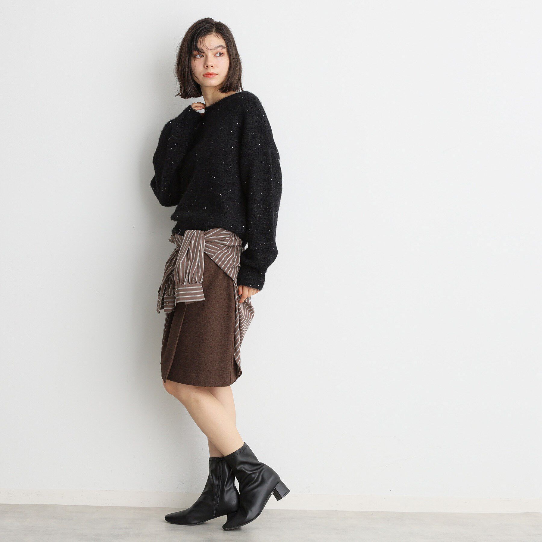 THE SHOP TK「【＠BAILA掲載】スパンコールフェザーニット/洗濯機OK」|ニット・セーター|