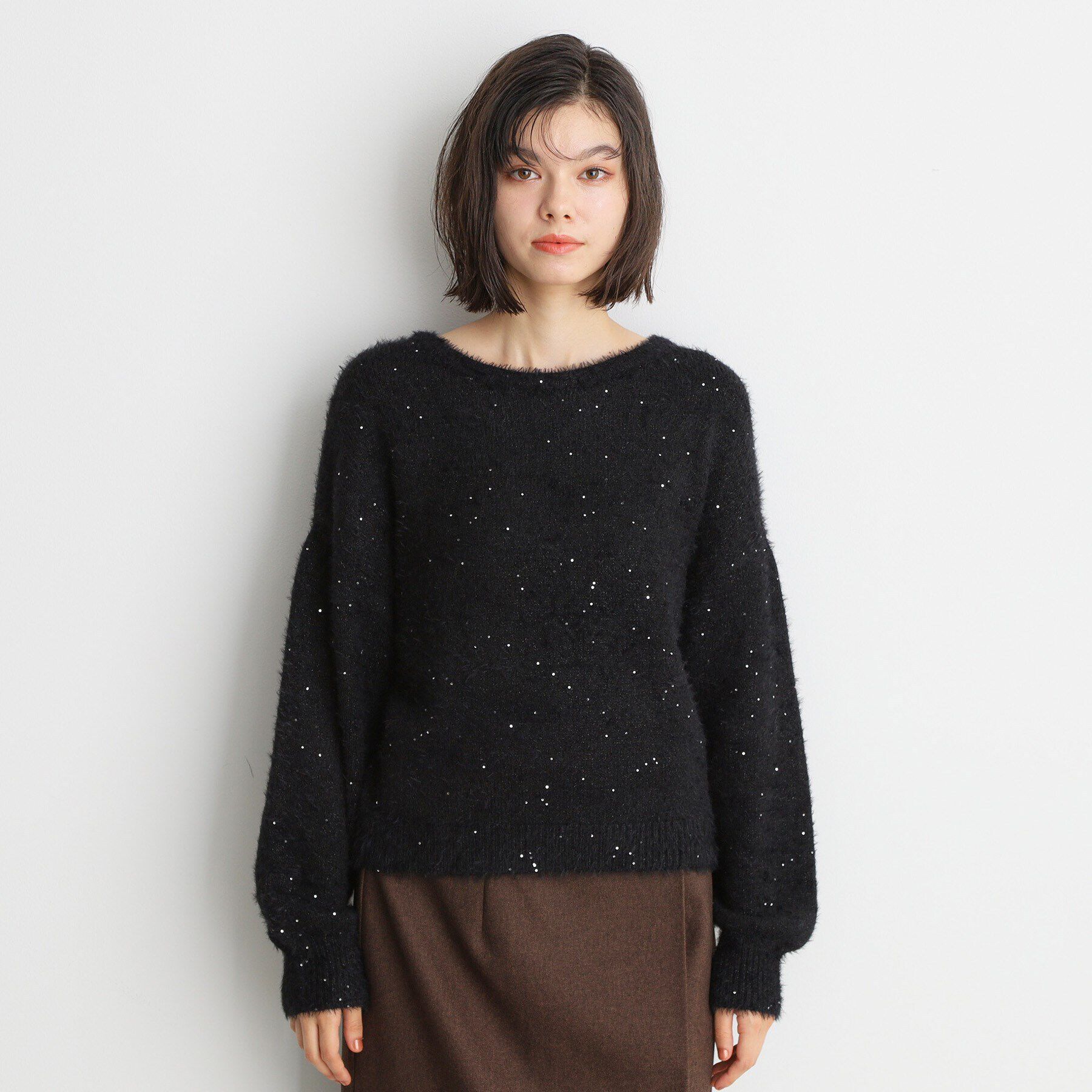 THE SHOP TK「【＠BAILA掲載】スパンコールフェザーニット/洗濯機OK」|ニット・セーター|