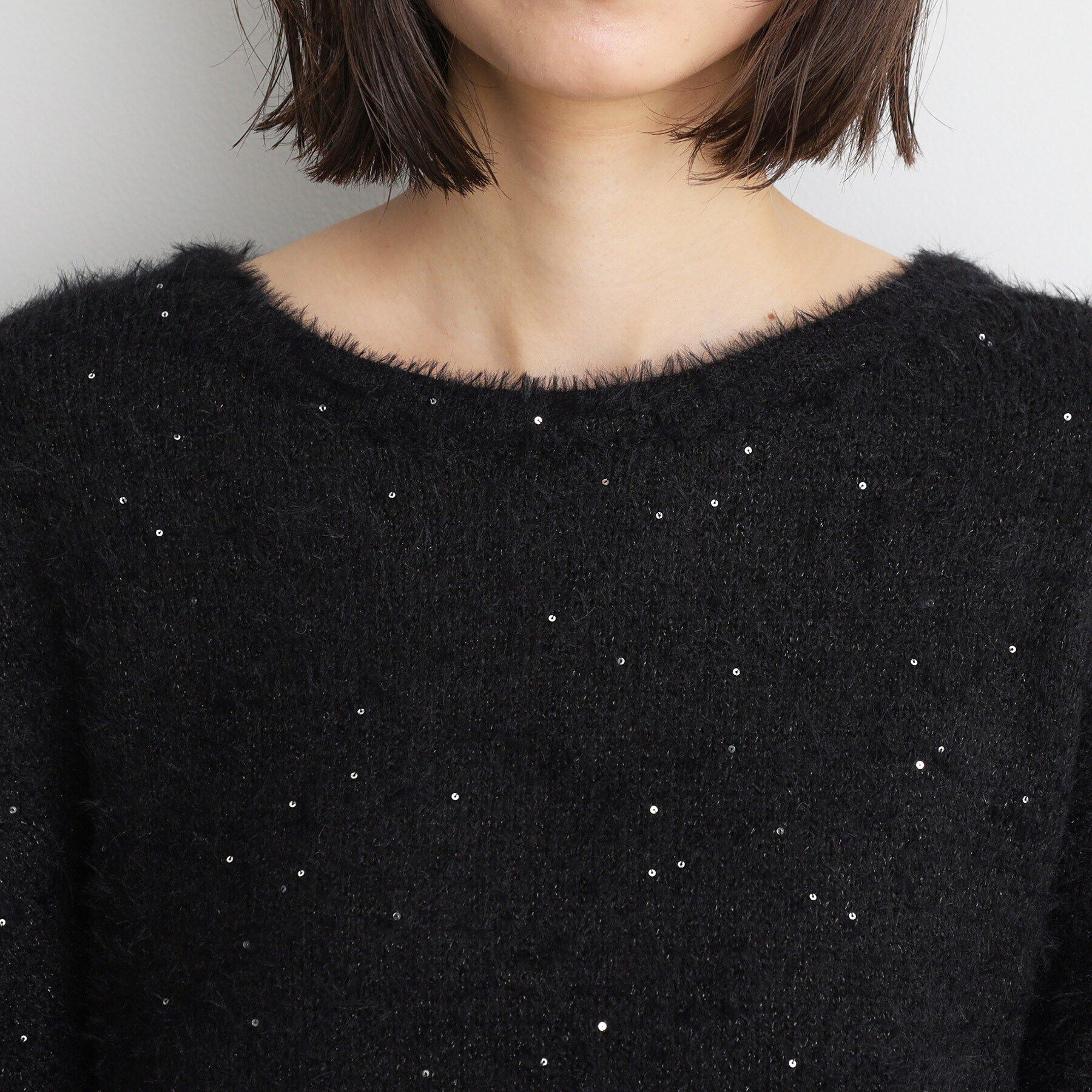 THE SHOP TK「【＠BAILA掲載】スパンコールフェザーニット/洗濯機OK」|ニット・セーター|