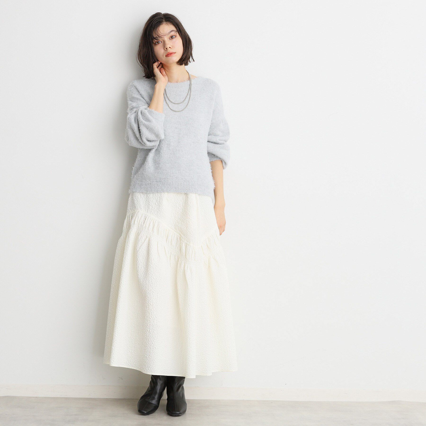 THE SHOP TK「【＠BAILA掲載】スパンコールフェザーニット/洗濯機OK」|ニット・セーター|