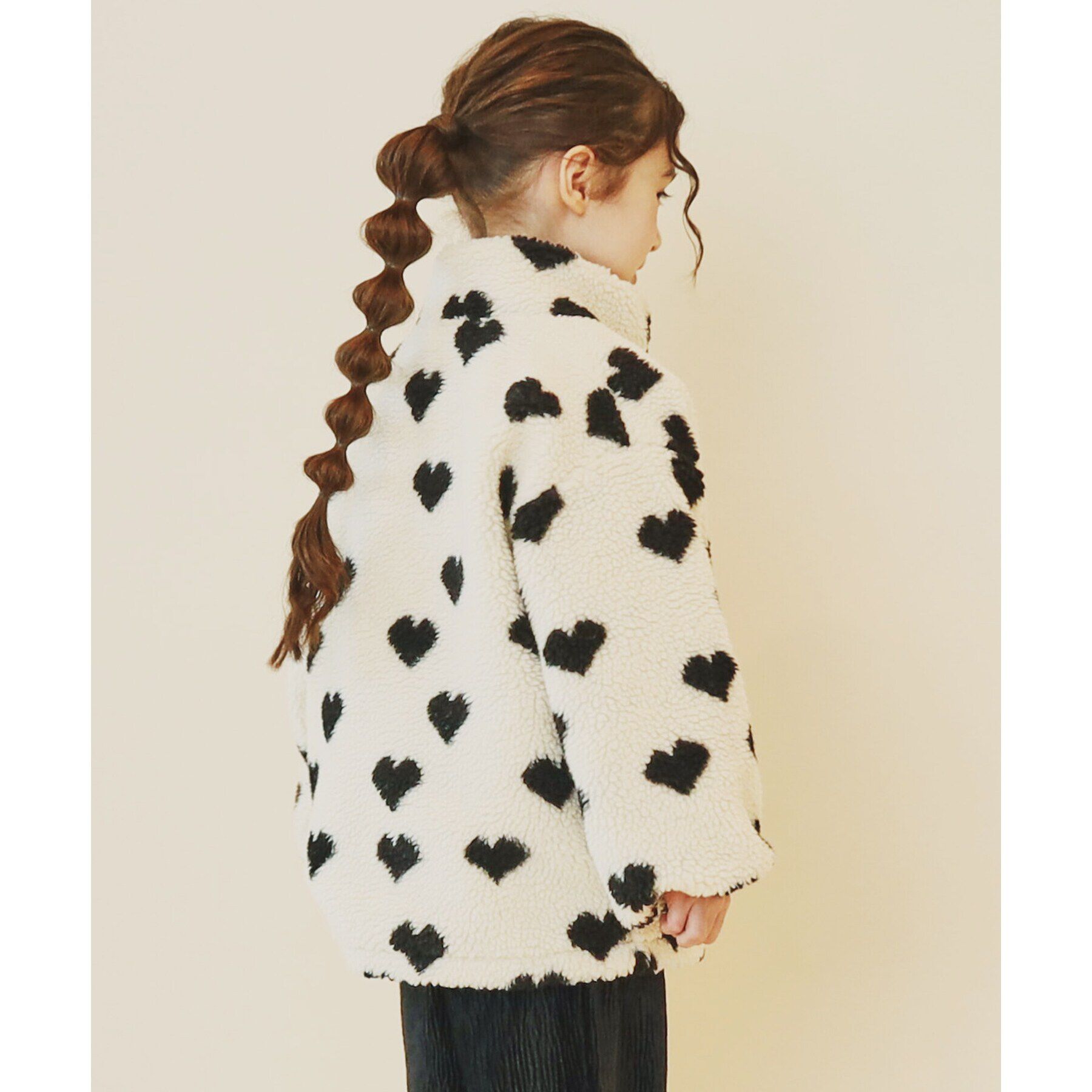 THE SHOP TK「【100-150】チェック＆ハート柄ボアブルゾン/洗濯機OK」|ブルゾン・スタジャン|