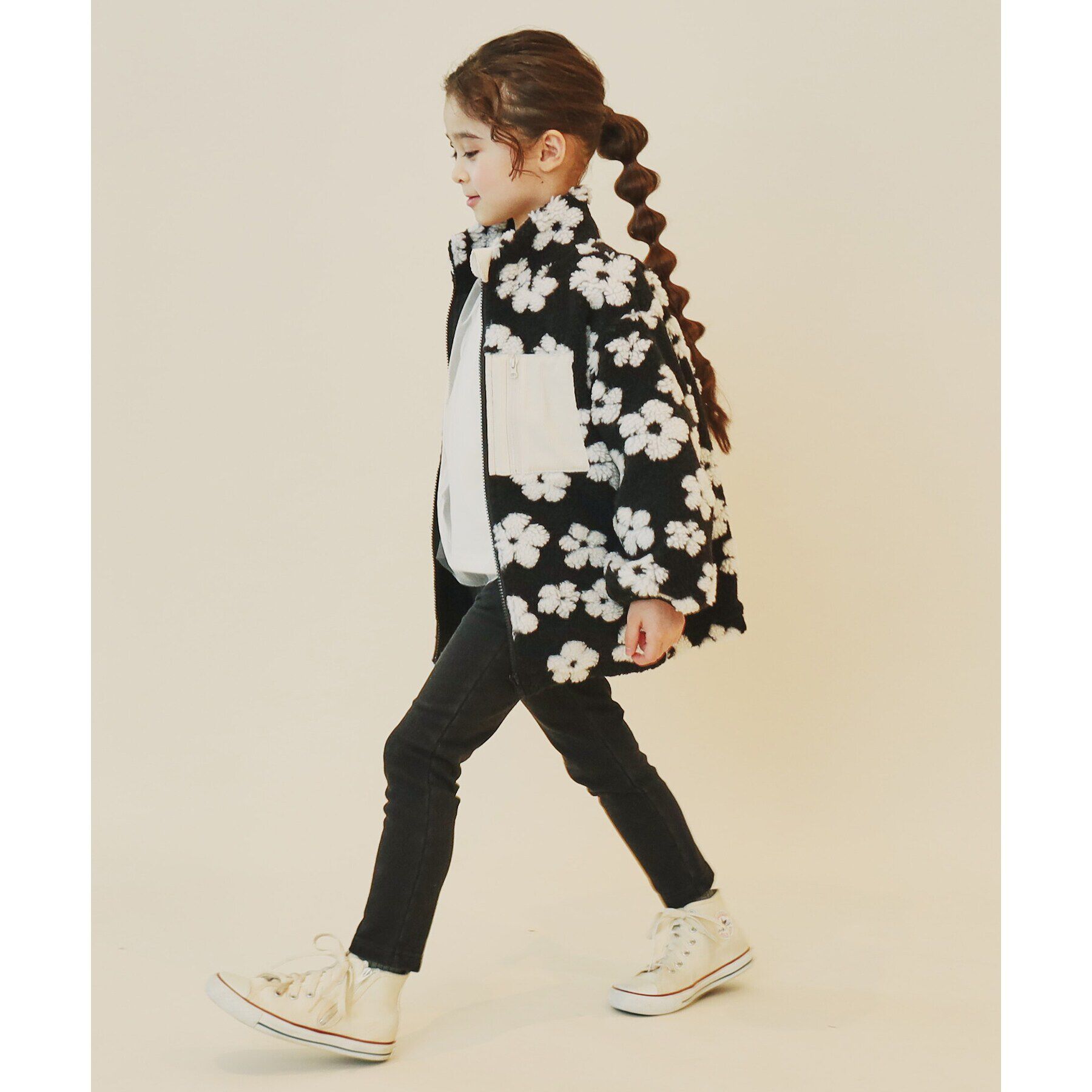 THE SHOP TK「【100-150】チェック＆ハート柄ボアブルゾン/洗濯機OK」|ブルゾン・スタジャン|