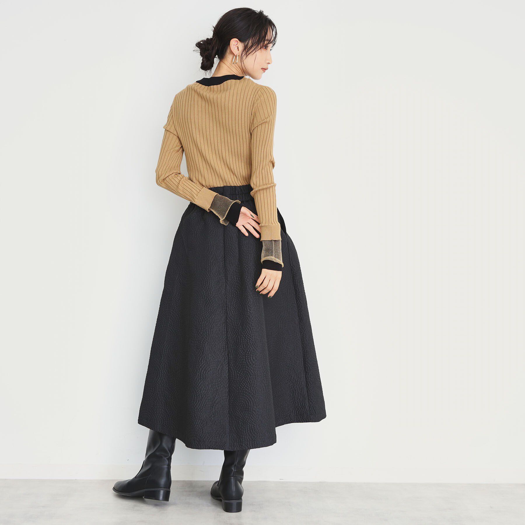 THE SHOP TK「袖シアー配色リブ【洗えるニット】」|ニット・セーター|